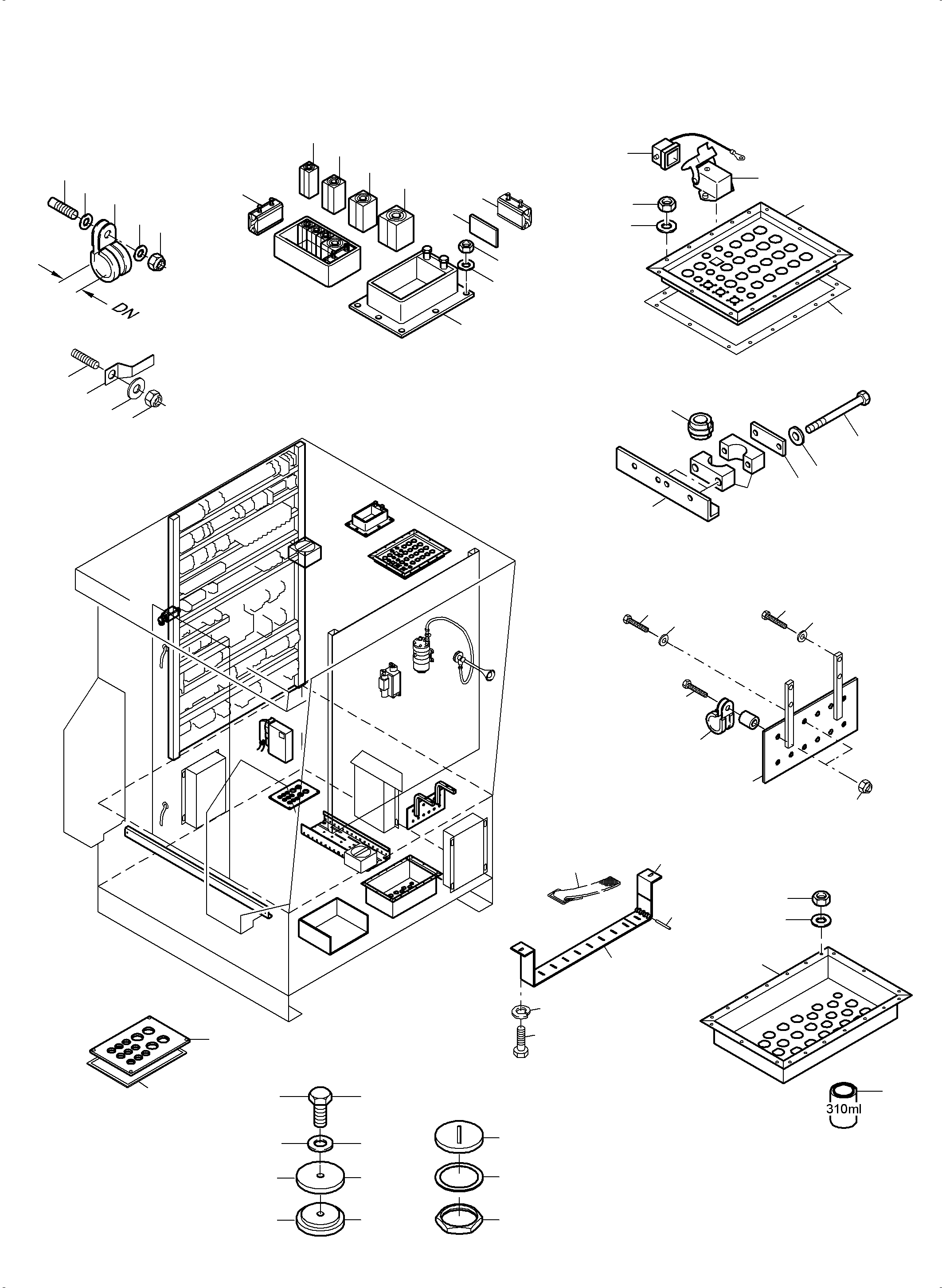 Komatsu parts book diagram for PC5500-6E S/N 15124: ELECTRIC - CAB SUPPORT AND INTERMEDIATE LANDING