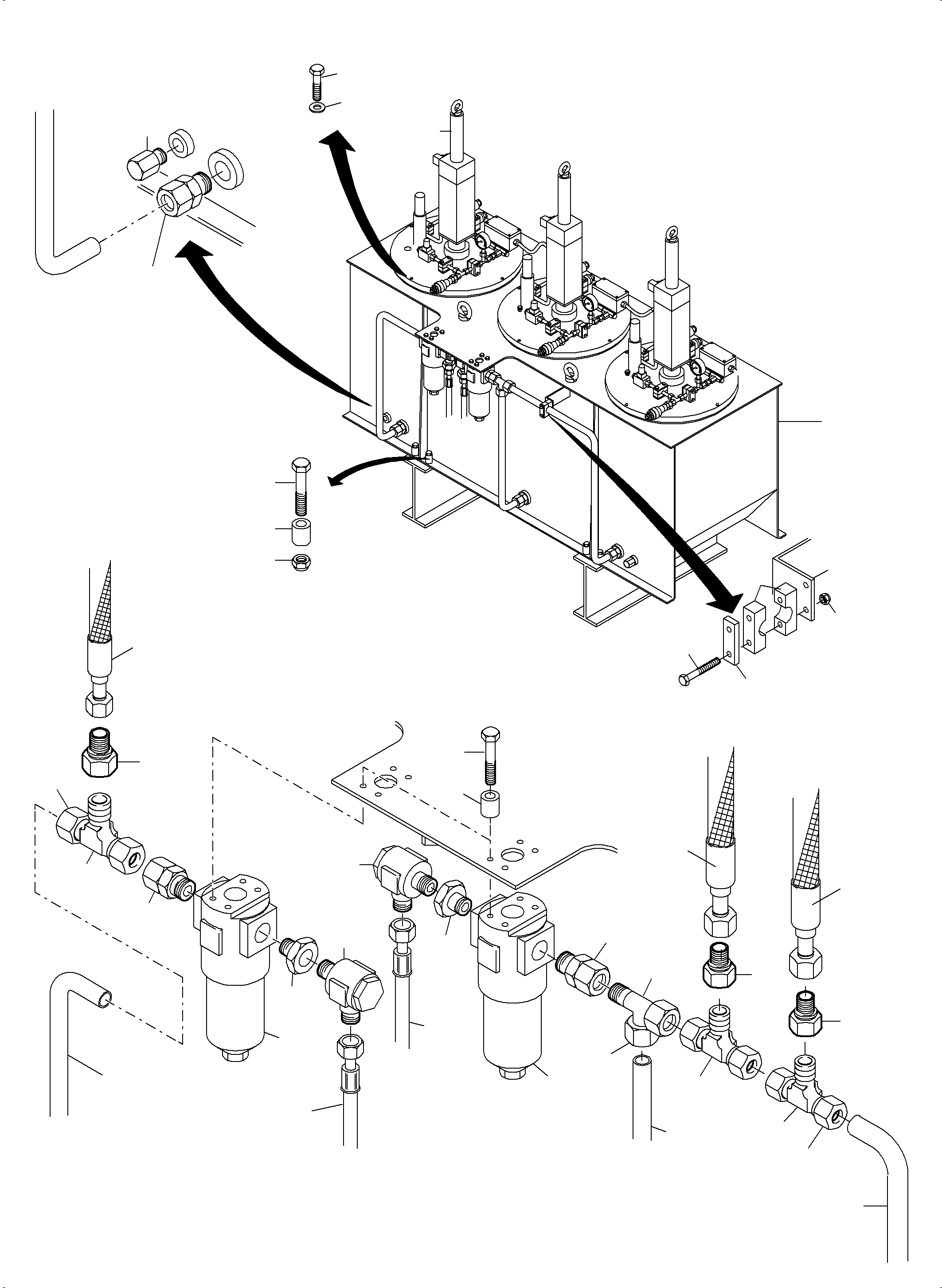 Excavators Mining Komatsu / PC5500-6 S/N 15129(g15129) / Lube Station Arrangement and Grease Pipe(515-2314h : 515-2314h)