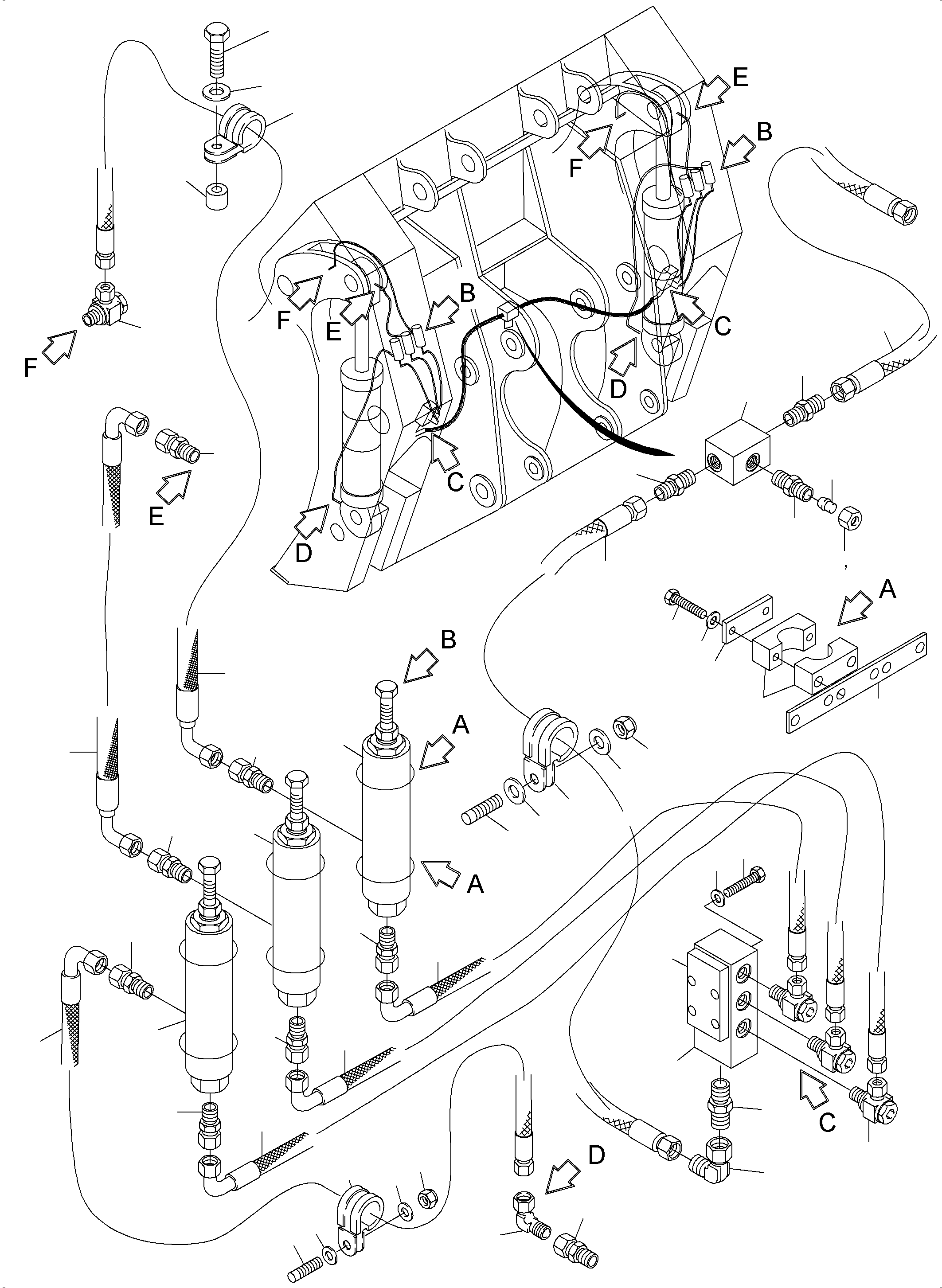 Excavators Mining Komatsu / PC5500-6E S/N 15130(g15130) / Central Lubrication - Bullclam, BR4570(515-2351d : 515-2351d)