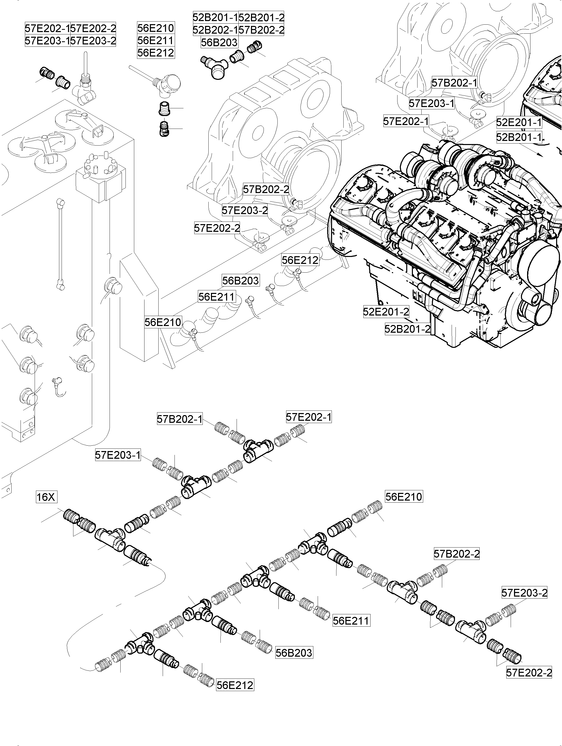 Excavators Mining Komatsu / PC5500-6 S/N 15136(g15136) / Cables-Temperature Conditioning(515-2505n : 515-2505n)