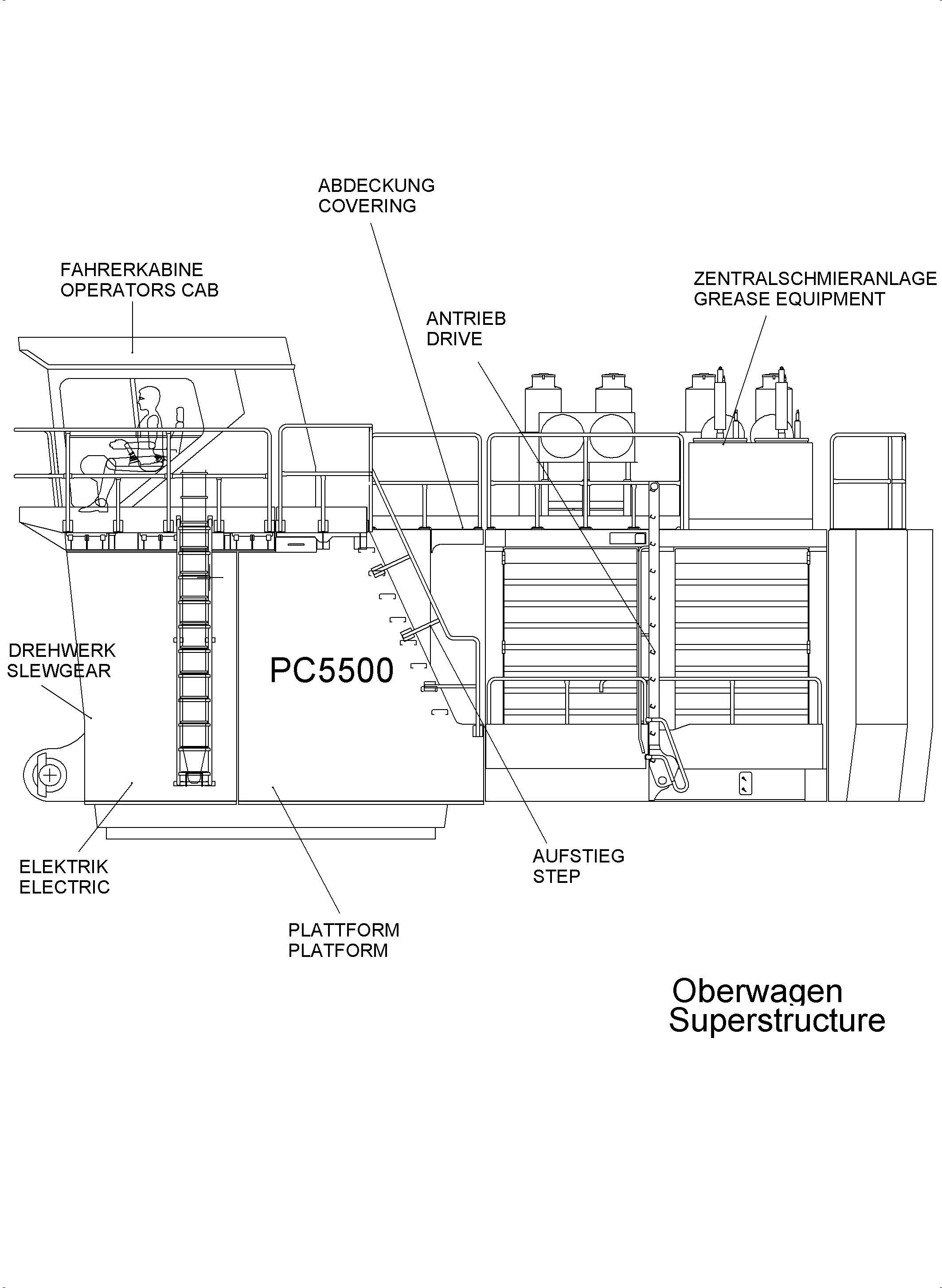 Komatsu parts book diagram for PC5500-6 S/N 15182: 