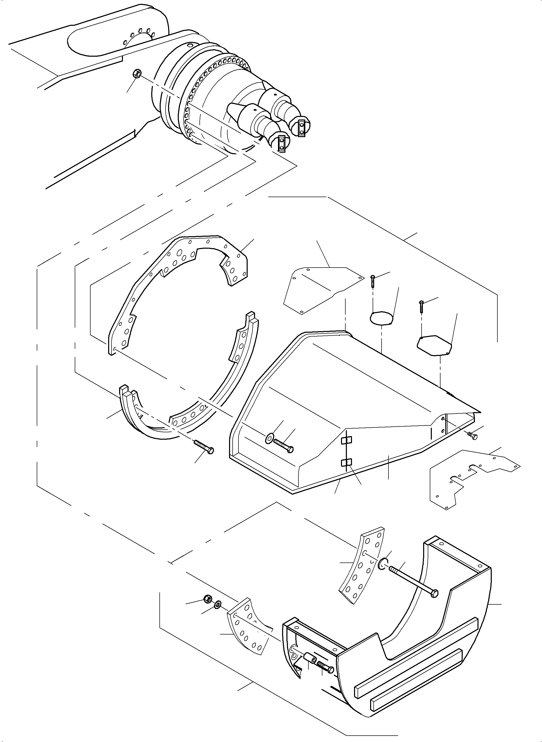 Komatsu parts book diagram for PC5500-6 S/N 15182: DRIVE MOTOR AND DRIVE GEAR PROTECTION NT/TT, OPTIONAL