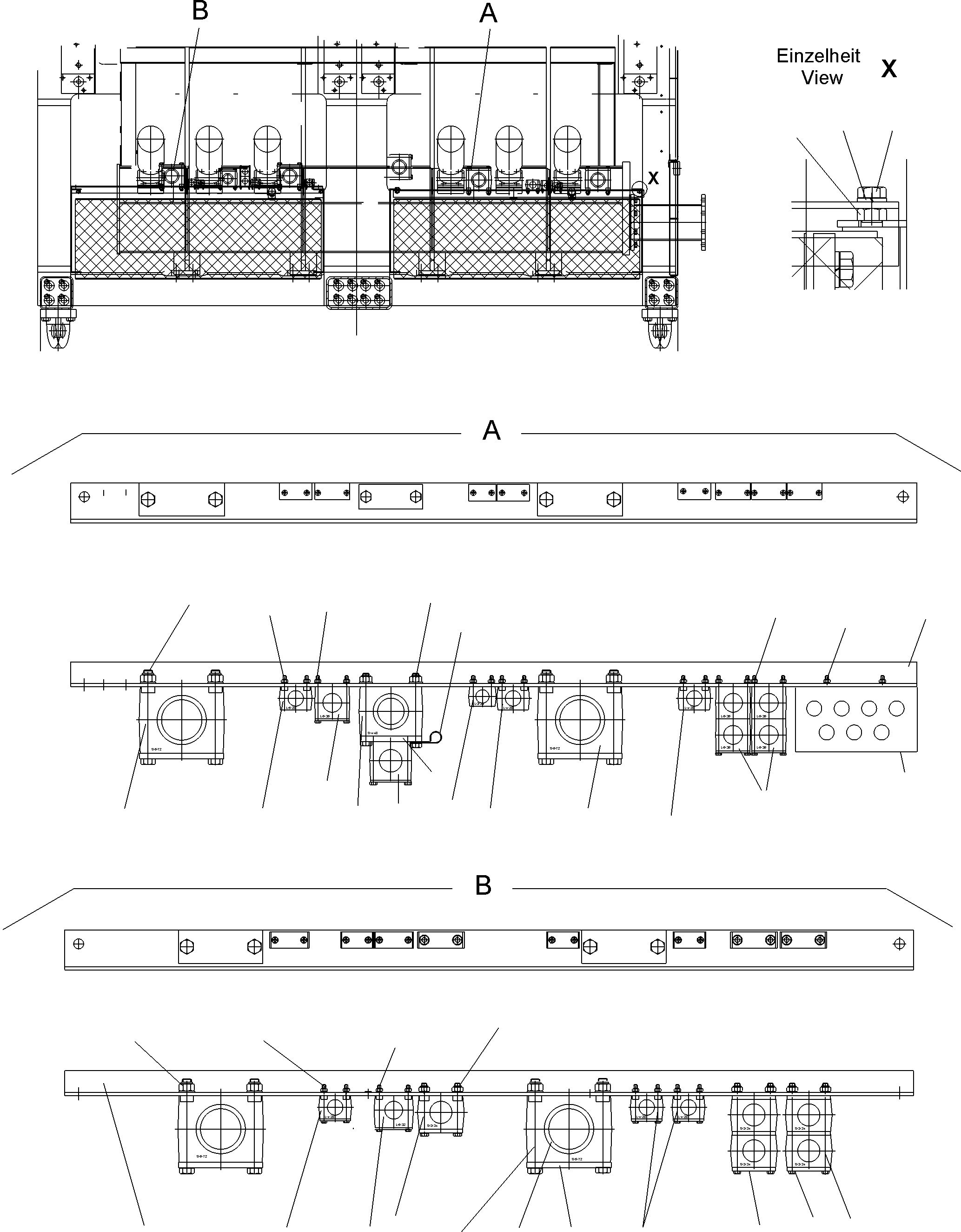 Komatsu parts book diagram for PC5500-6 S/N 15182: HOSE CLAMP ASSY PDG