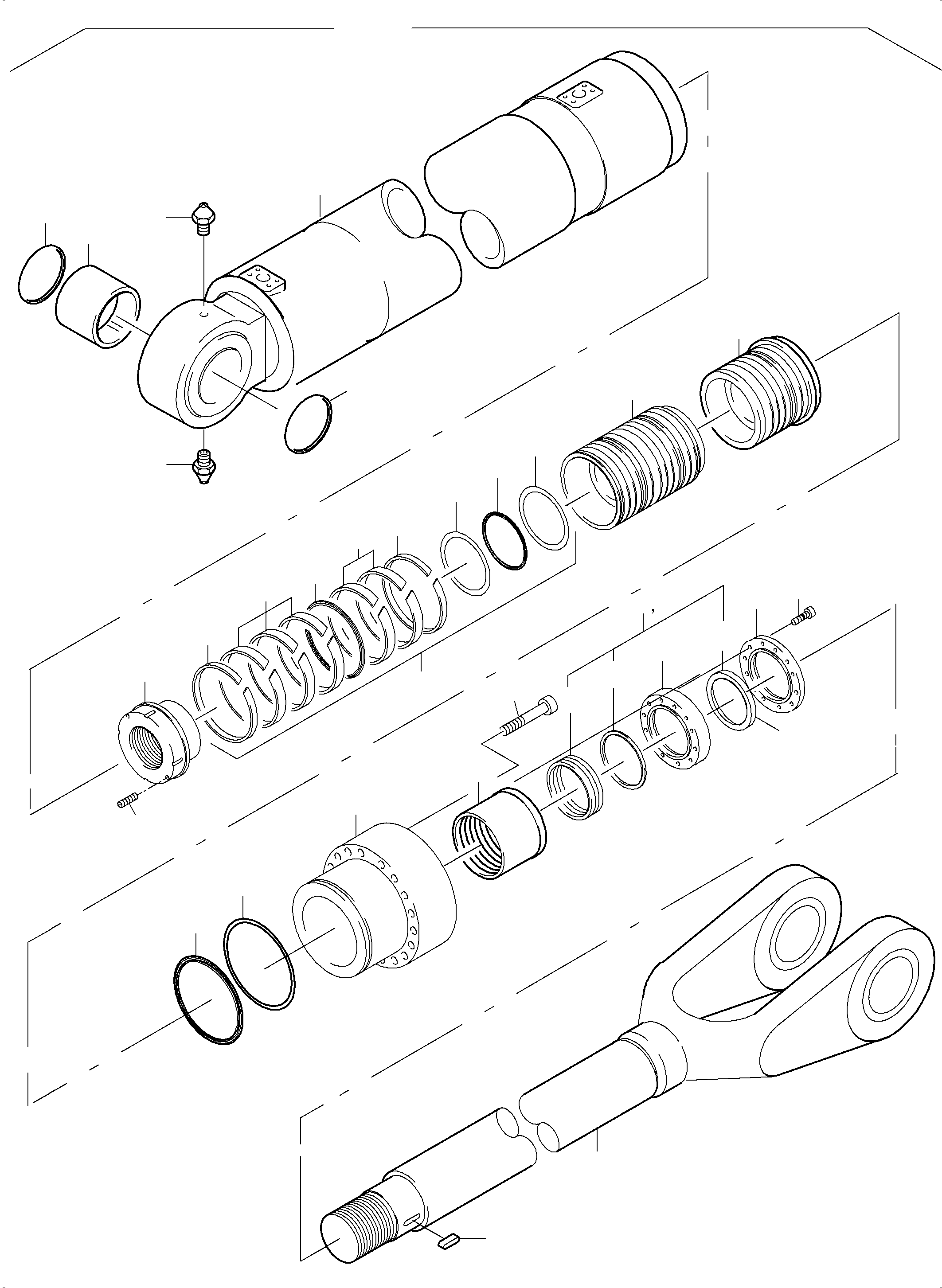 Komatsu parts book diagram for PC5500-6 S/N 15182: HYDRAULIC CYLINDER