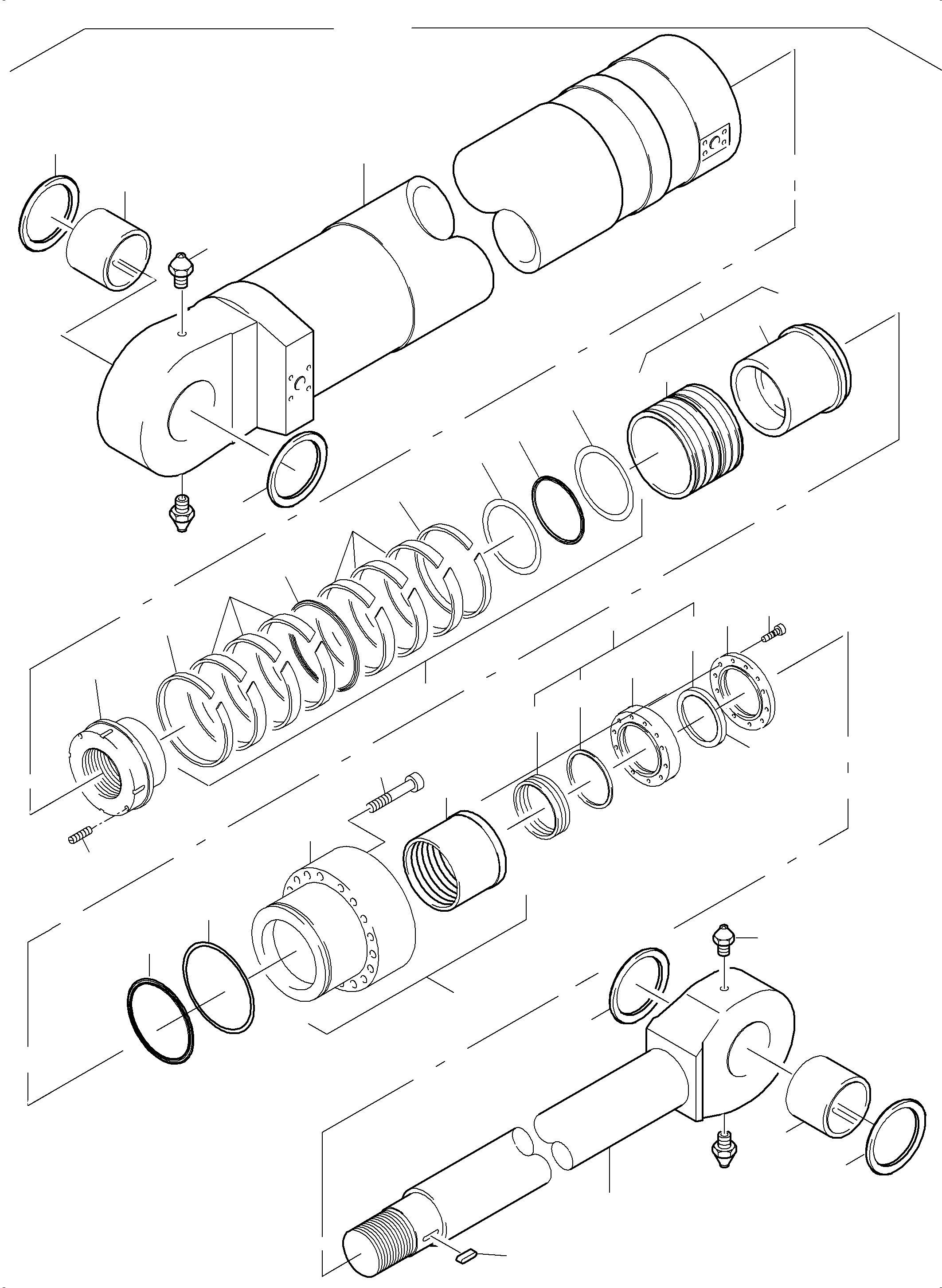 Komatsu parts book diagram for PC5500-6 S/N 15182: HYDR. CYLINDER