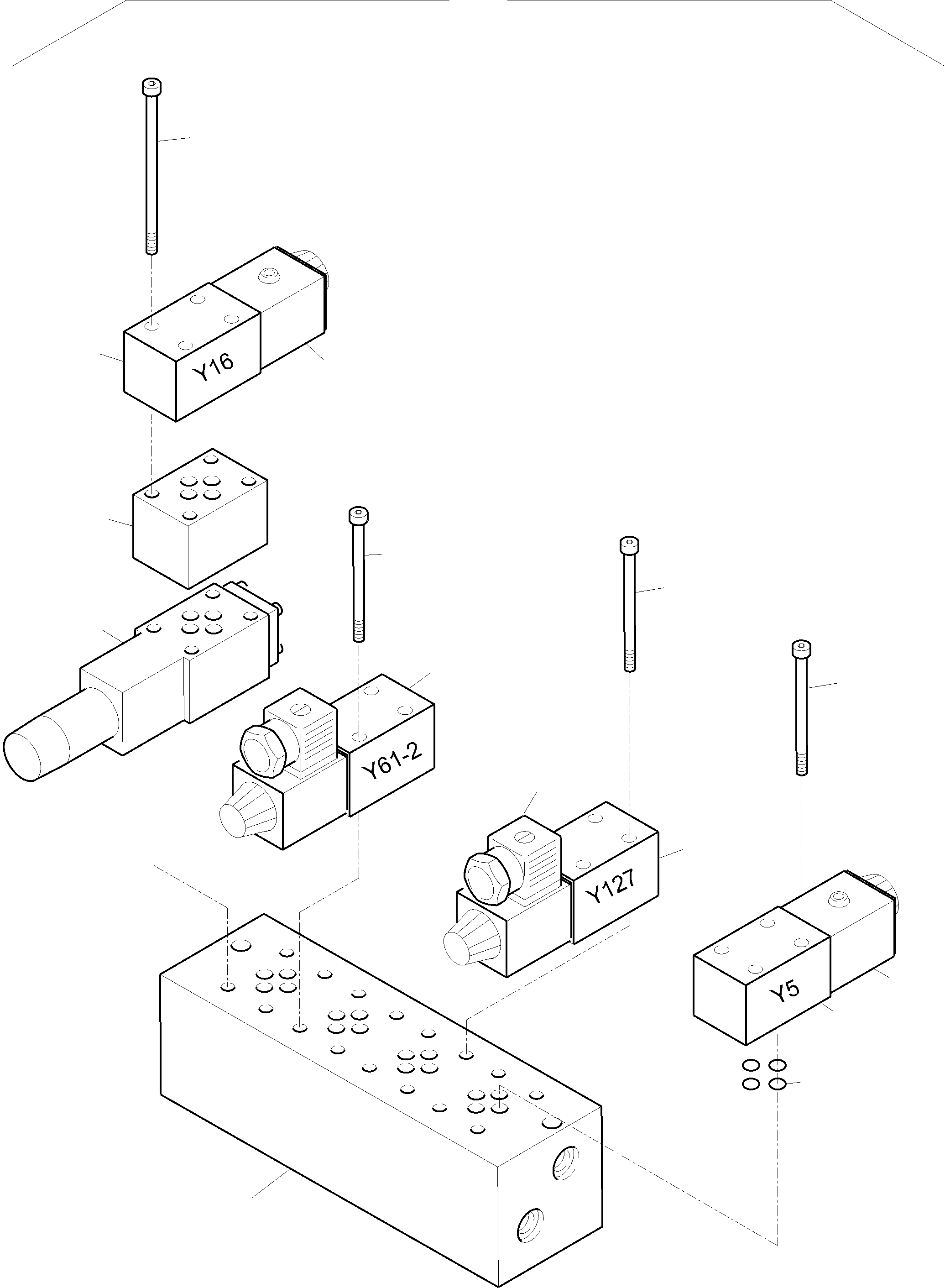 Komatsu parts book diagram for PC5500-6 S/N 15182: MULTI-STATION MANIFOLD BLOCK