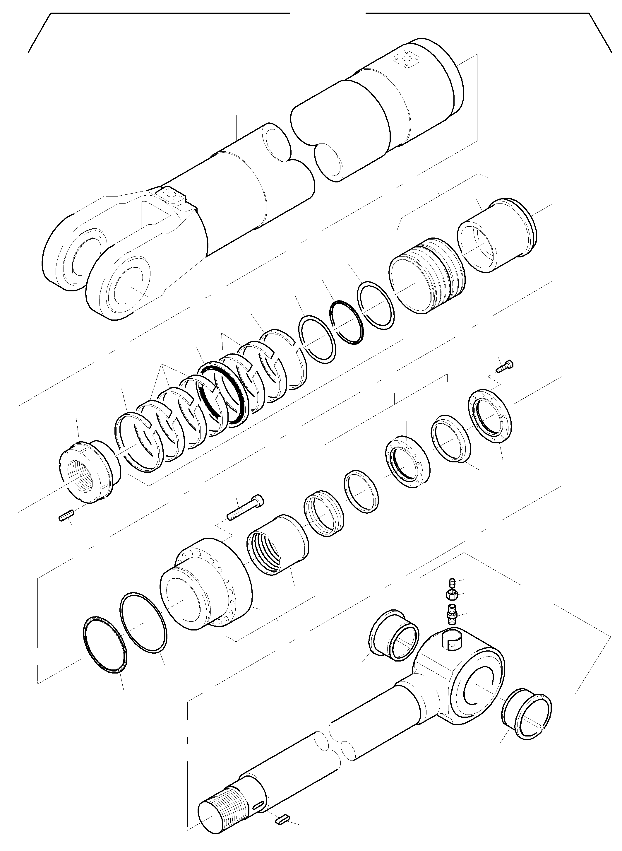 Komatsu parts book diagram for PC5500-6 S/N 15182: HYDRAULIC CYLINDER