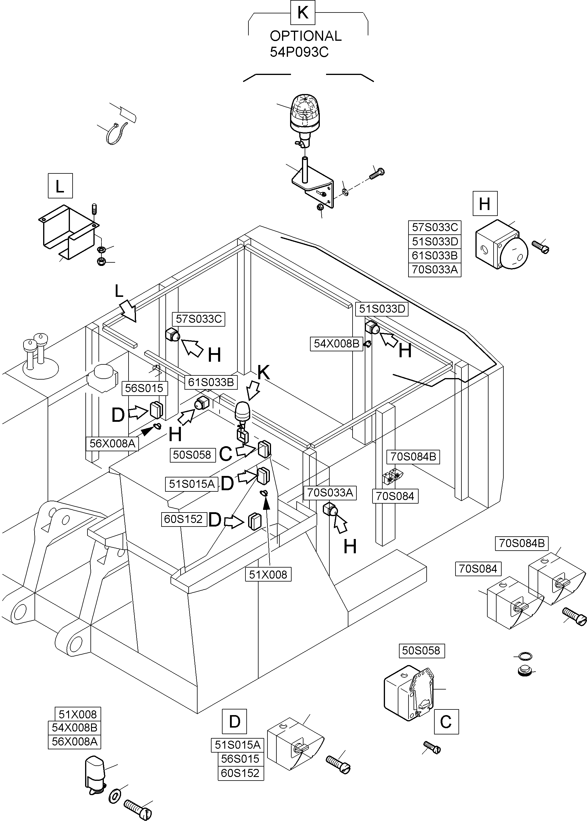 Komatsu parts book diagram for PC5500-6 S/N 15182: MACHINERY HOUSE ELECTRIC - ROOF AND DRIVE FRAME
