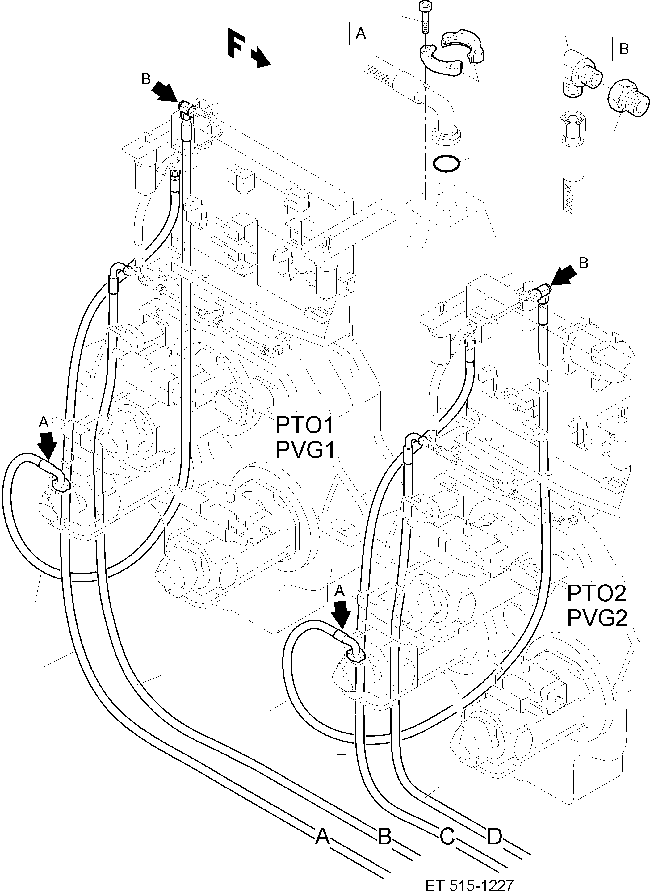 Komatsu parts book diagram for PC5500-6 S/N 15182: COOLING - DISTRIBUTOR GEAR (PUMP)
