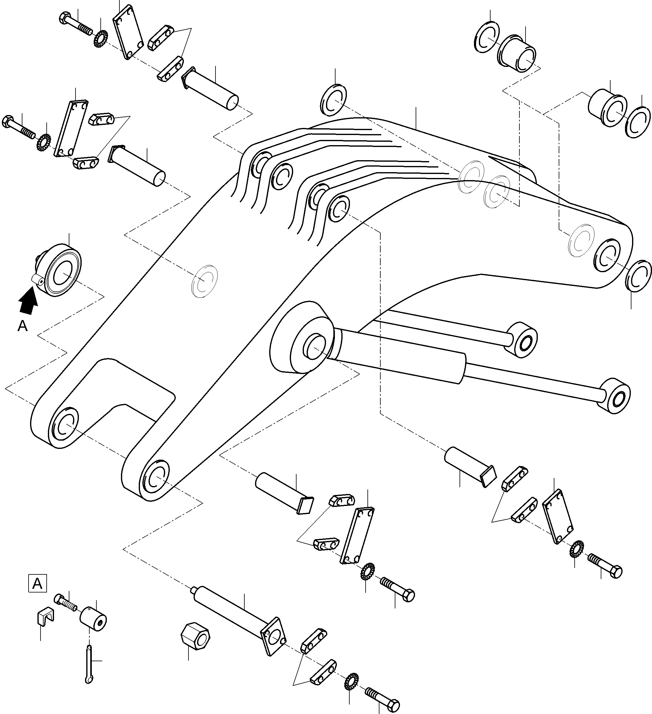 Komatsu parts book diagram for PC5500-6 S/N 15182: BACKHOE  BOOM 11M