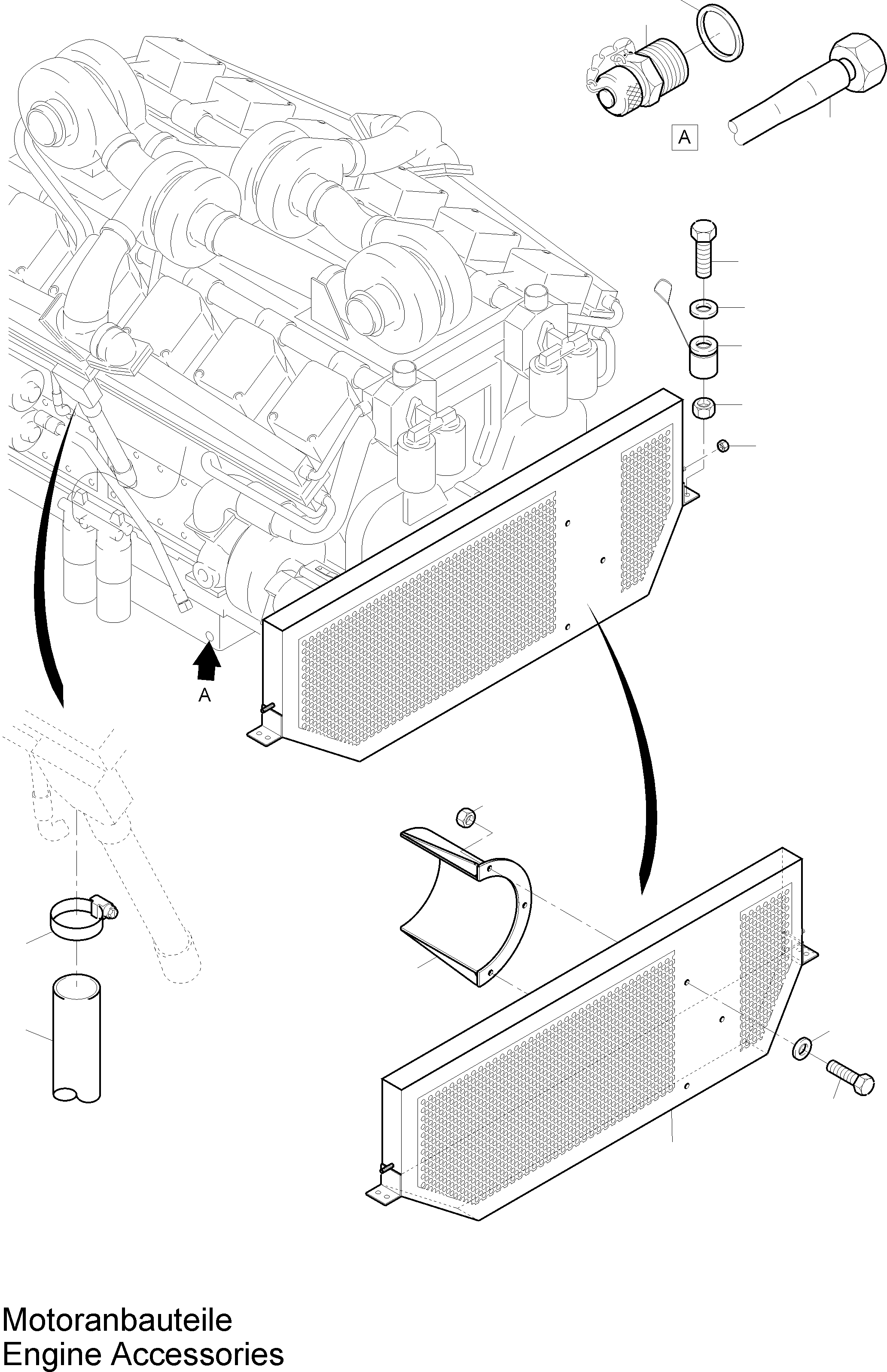 Komatsu parts book diagram for PC5500-6 S/N 15182: ENGINE ACCESSORIES