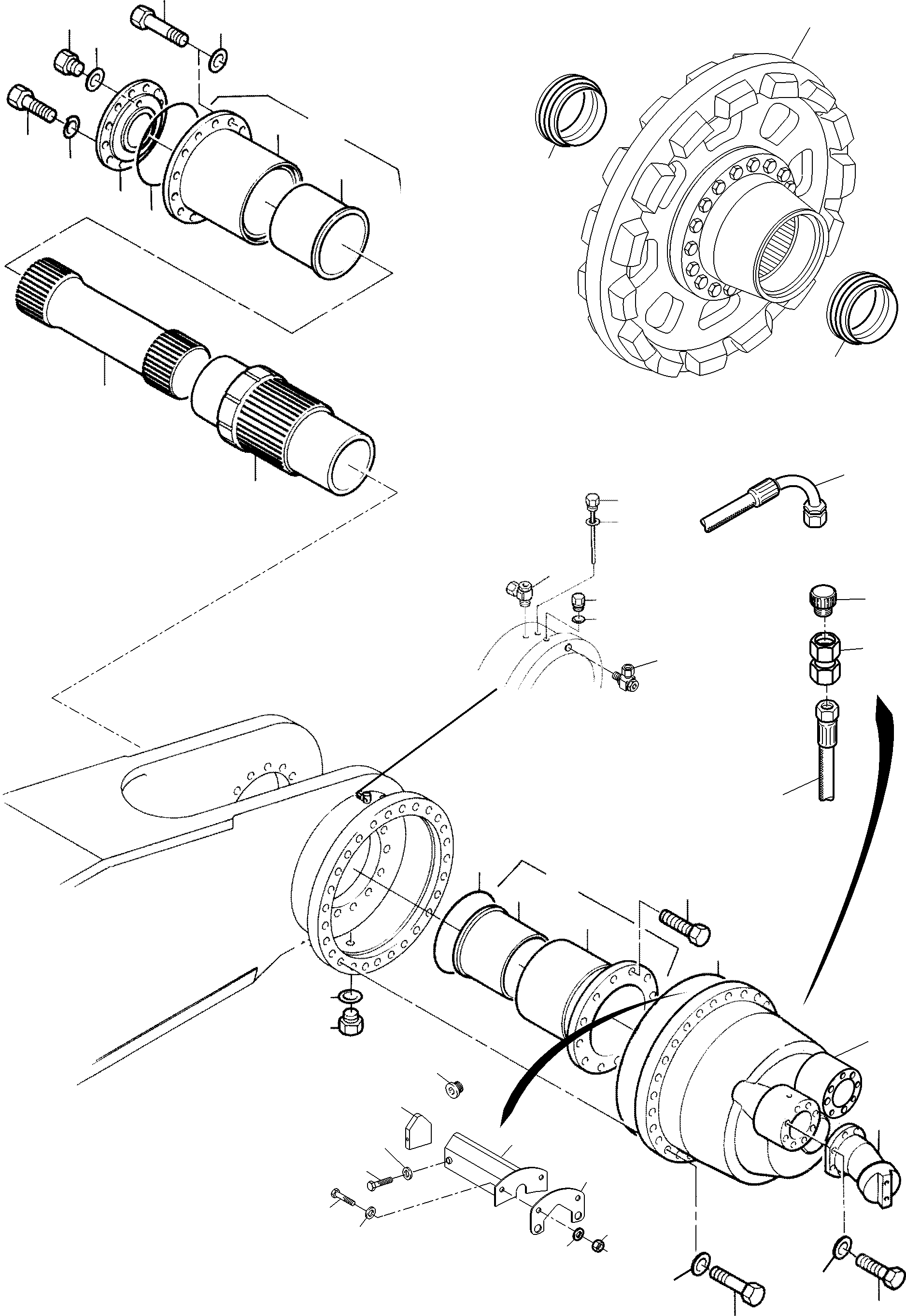 Komatsu parts book diagram for PC5500-6 S/N 15182: TRACK GROUP DRIVE SPROCKET SIDE R.H. AND L.H., NT/TT