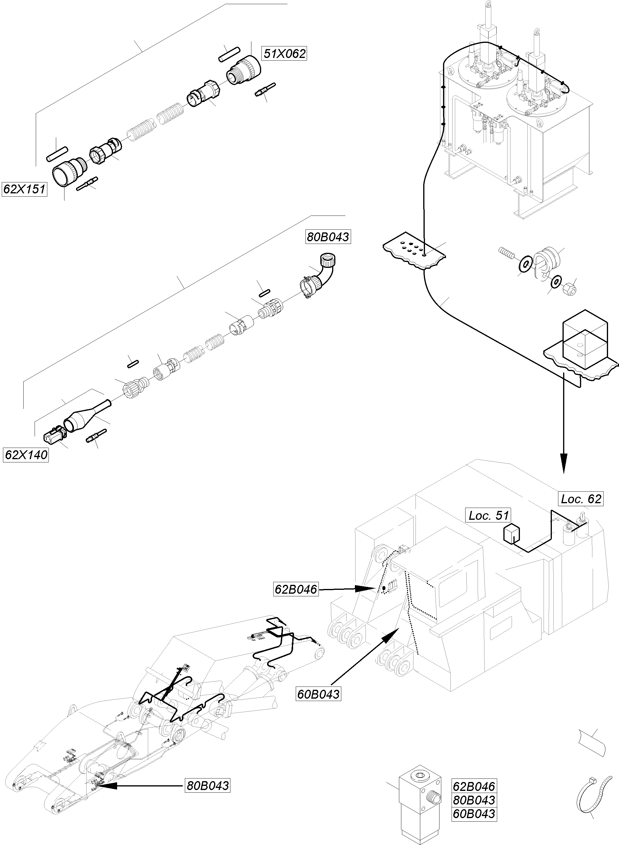 Komatsu parts book diagram for PC5500-6 S/N 15182: ELECTR. PARTS 3-FOLD LUBRICATION
