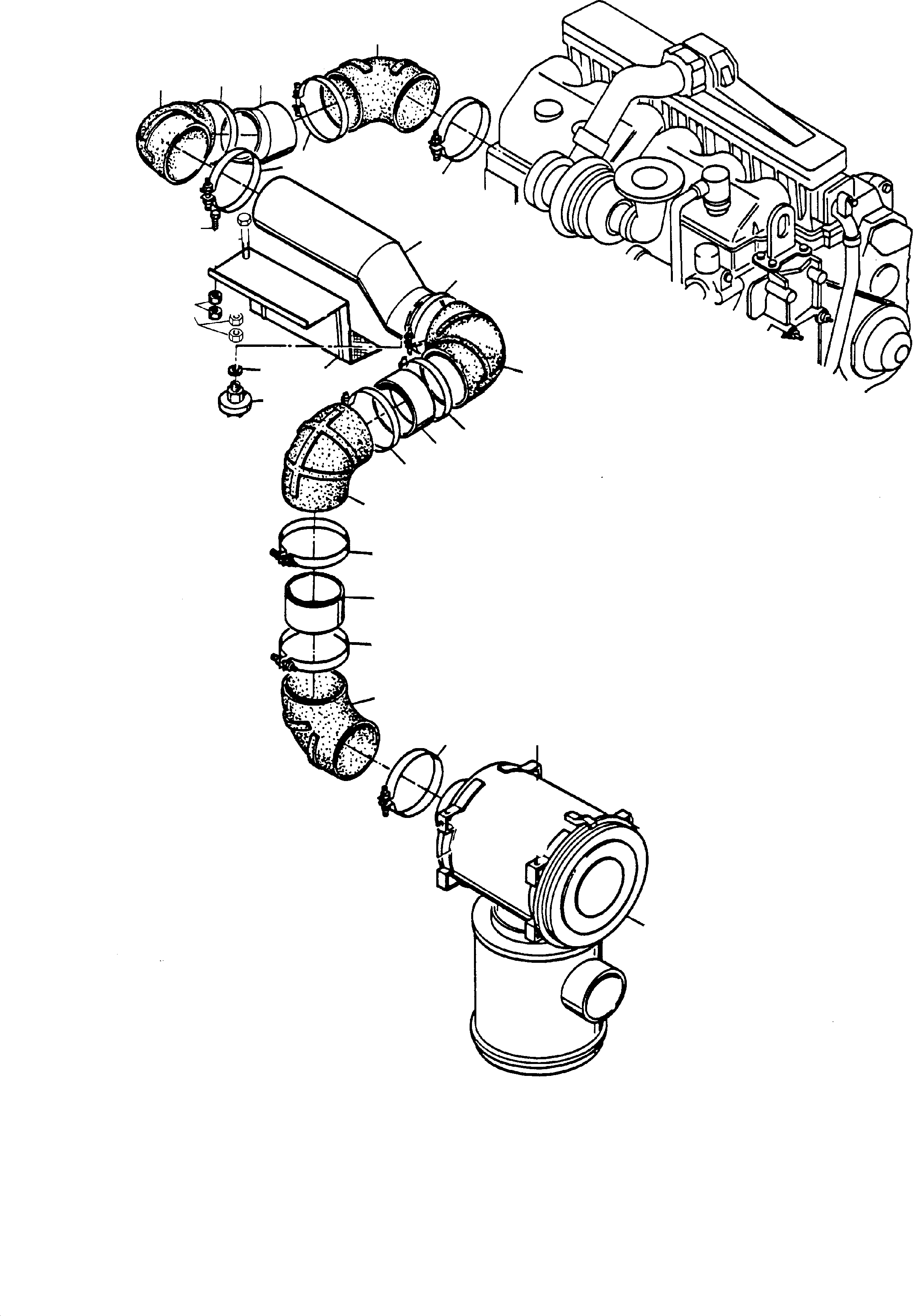 Komatsu parts book diagram for H65 26051: AIR CLEANING SYSTEM, CAT