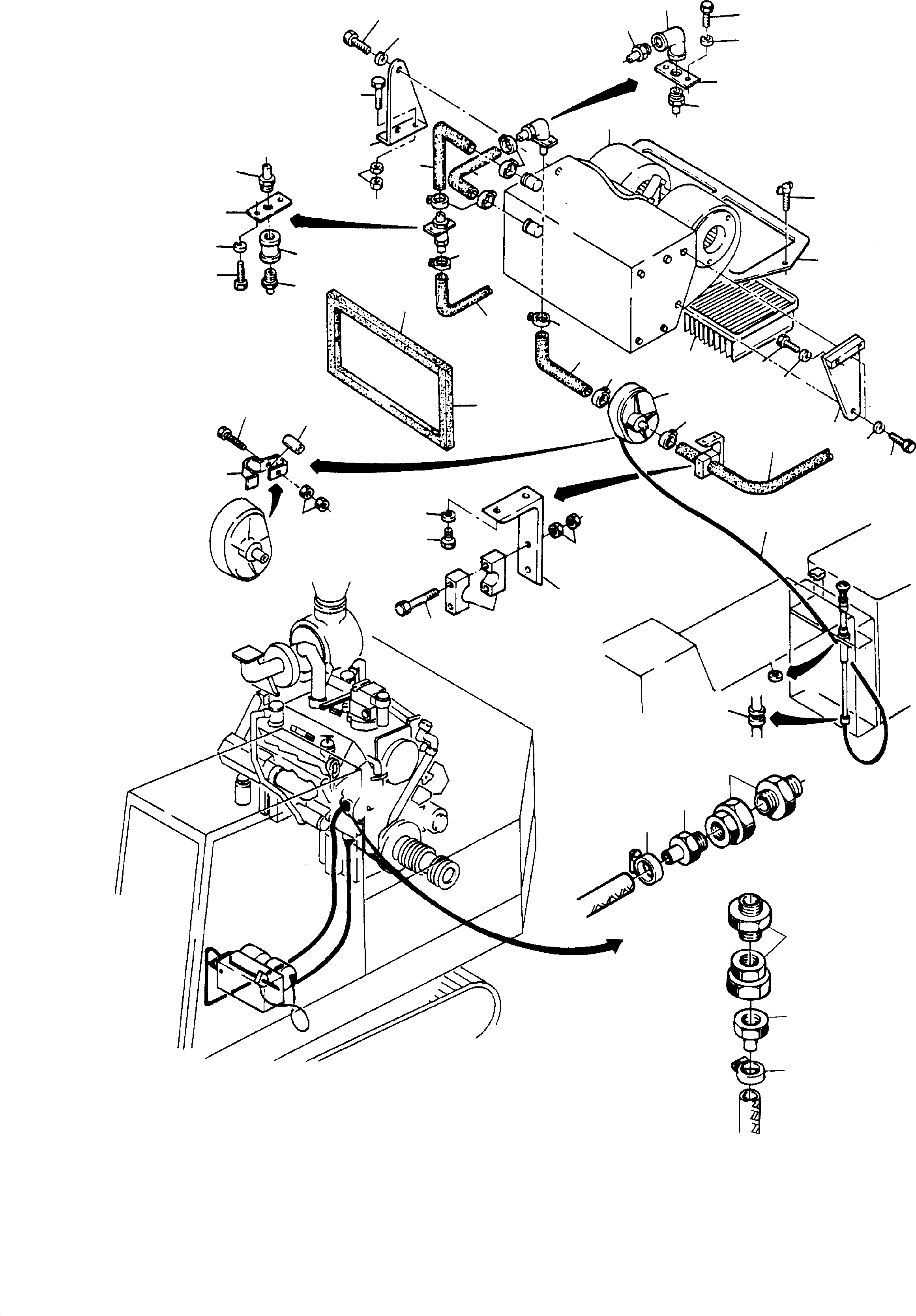 Komatsu parts book diagram for H65 26051: COOLANT HEATER, MOUNTING
