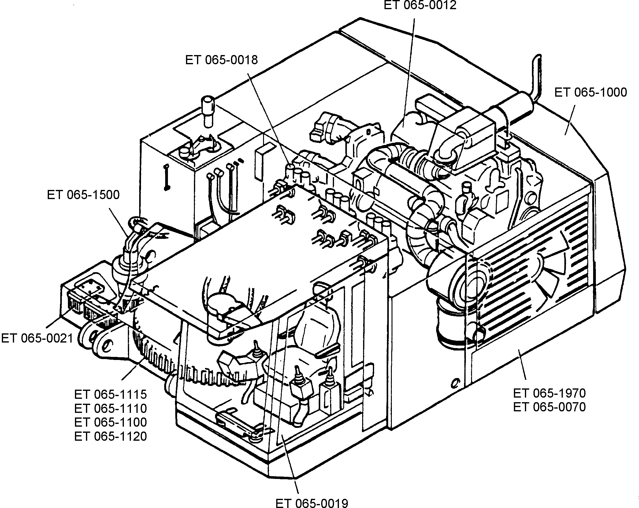 Komatsu parts book diagram for H65 26051: 