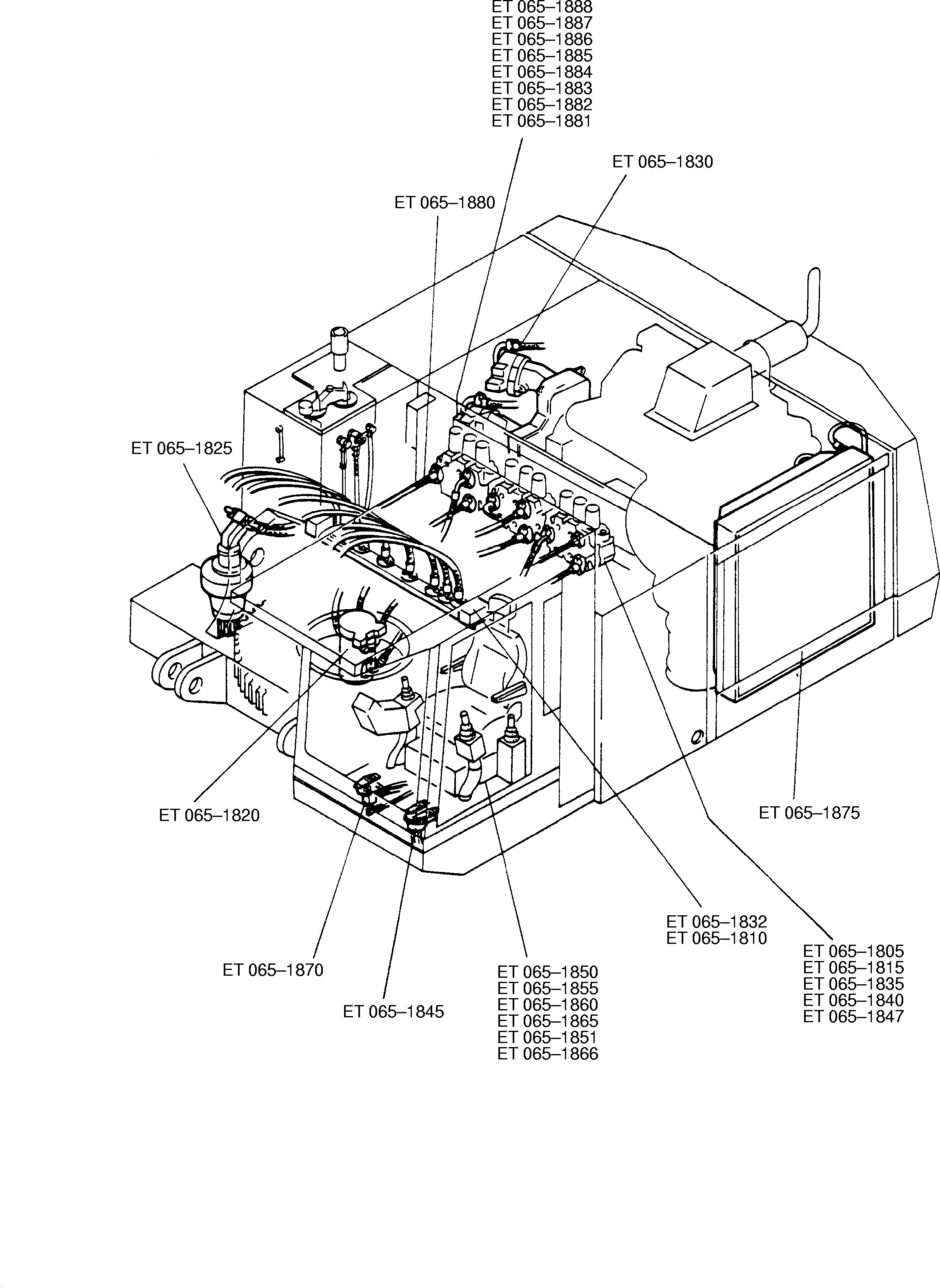 Komatsu parts book diagram for H65 26051: 