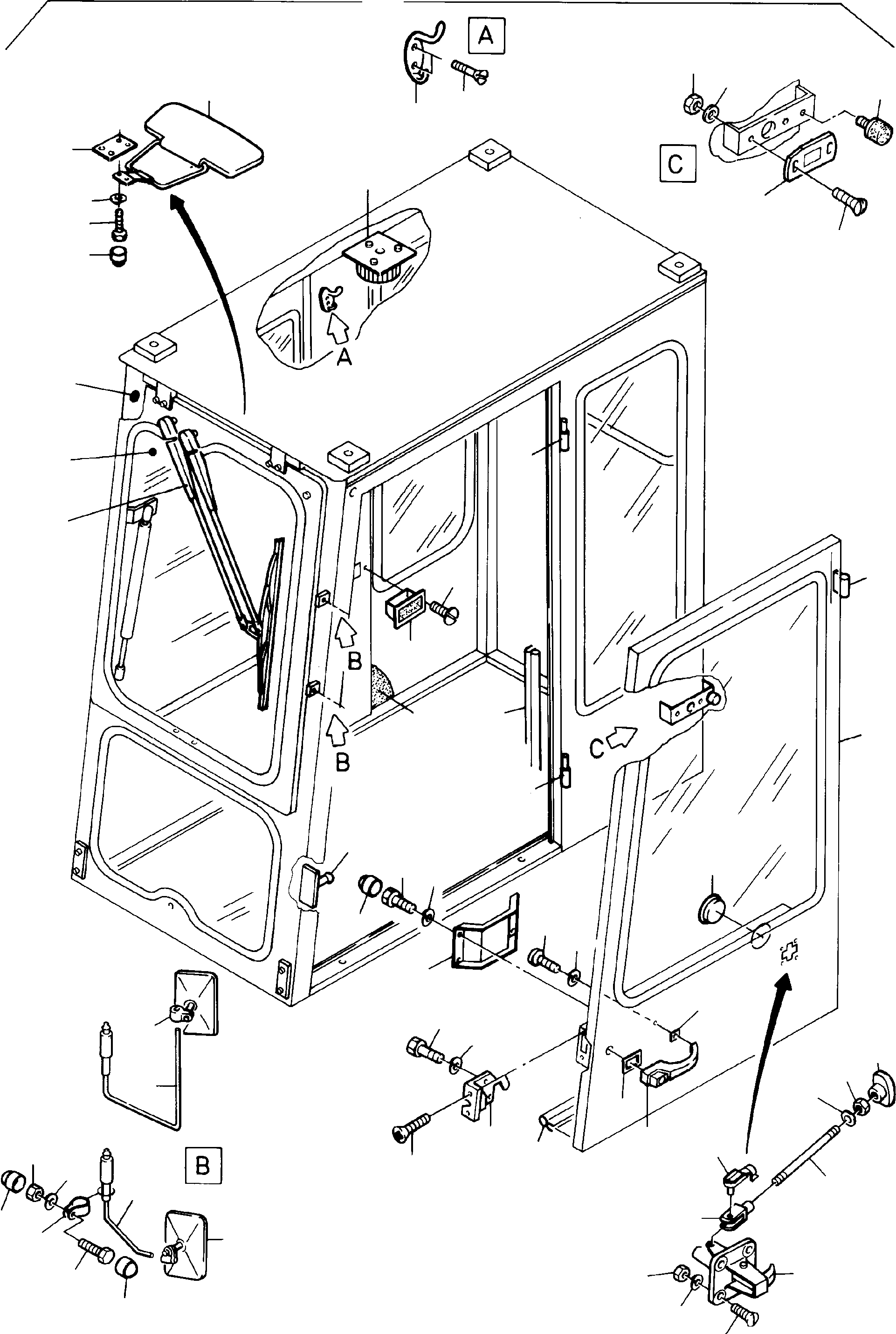 Komatsu parts book diagram for H65 26051: DRIVER'S CAB