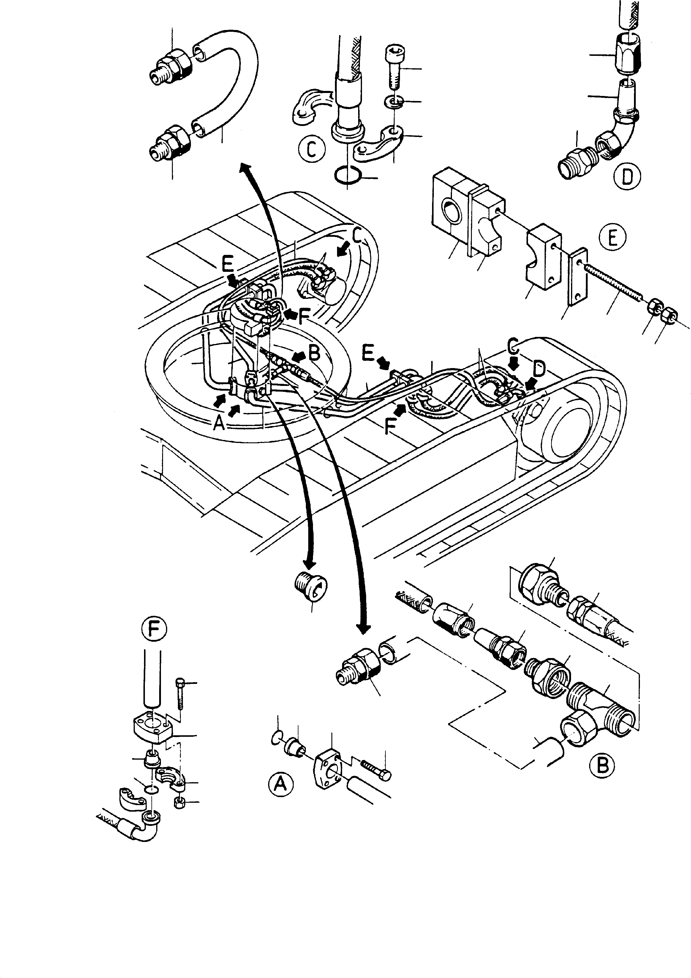Komatsu parts book diagram for H65 26051: HYDR.-LINES