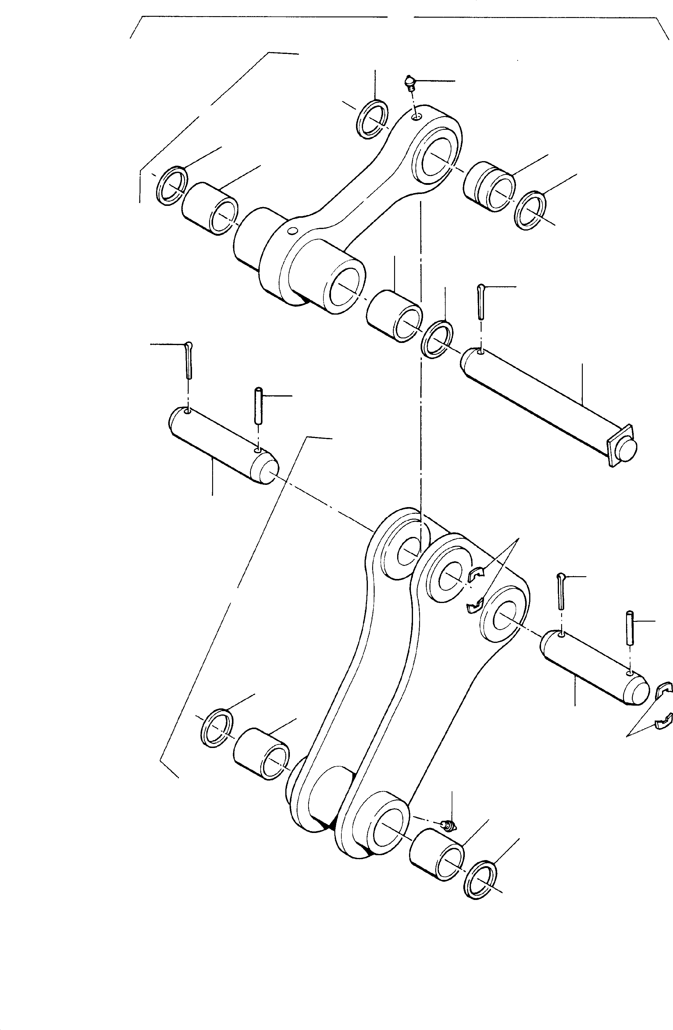Komatsu parts book diagram for H65 26051: WISHBONE AND ROD