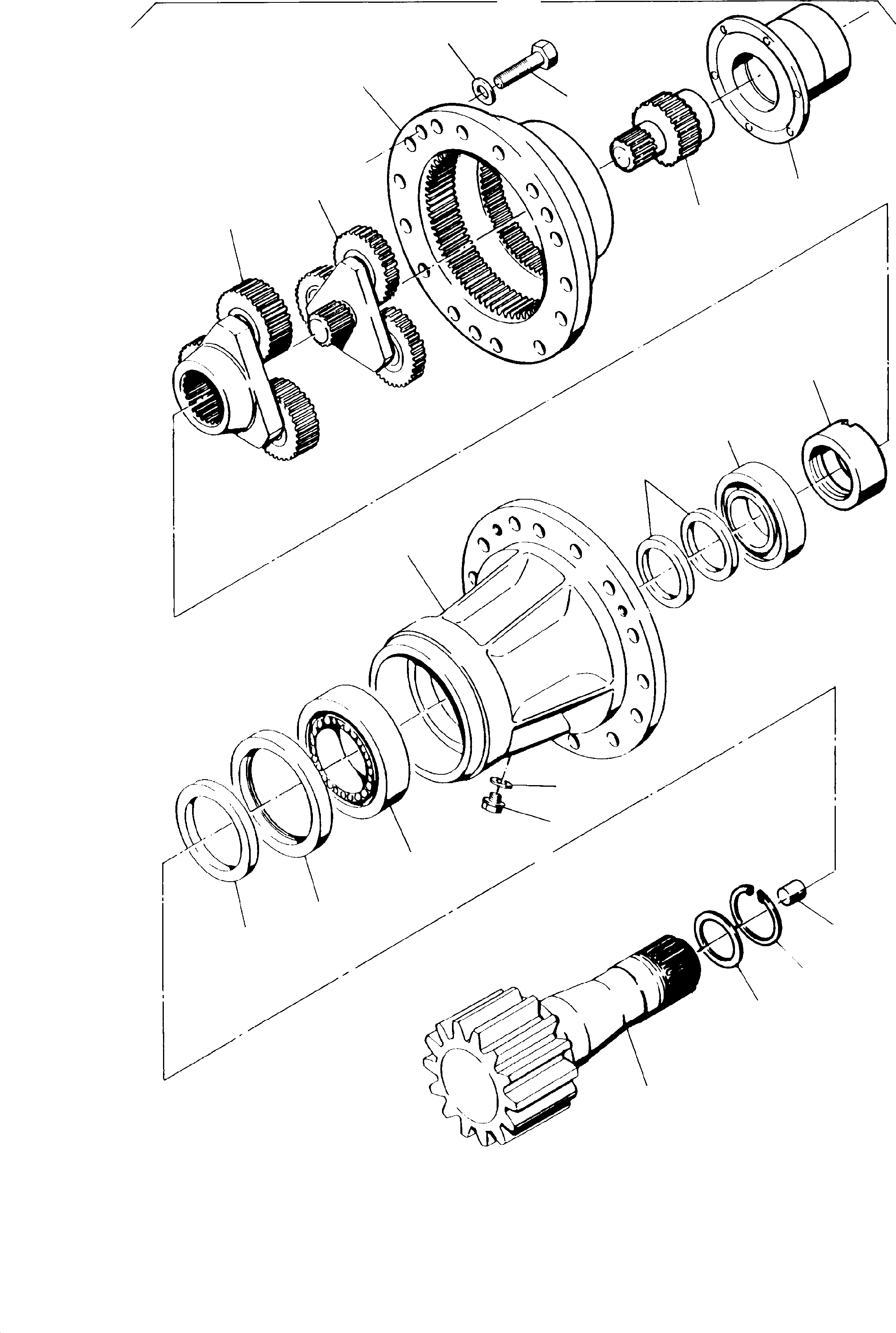 Komatsu parts book diagram for H65 26051: SLEW GEAR BOX