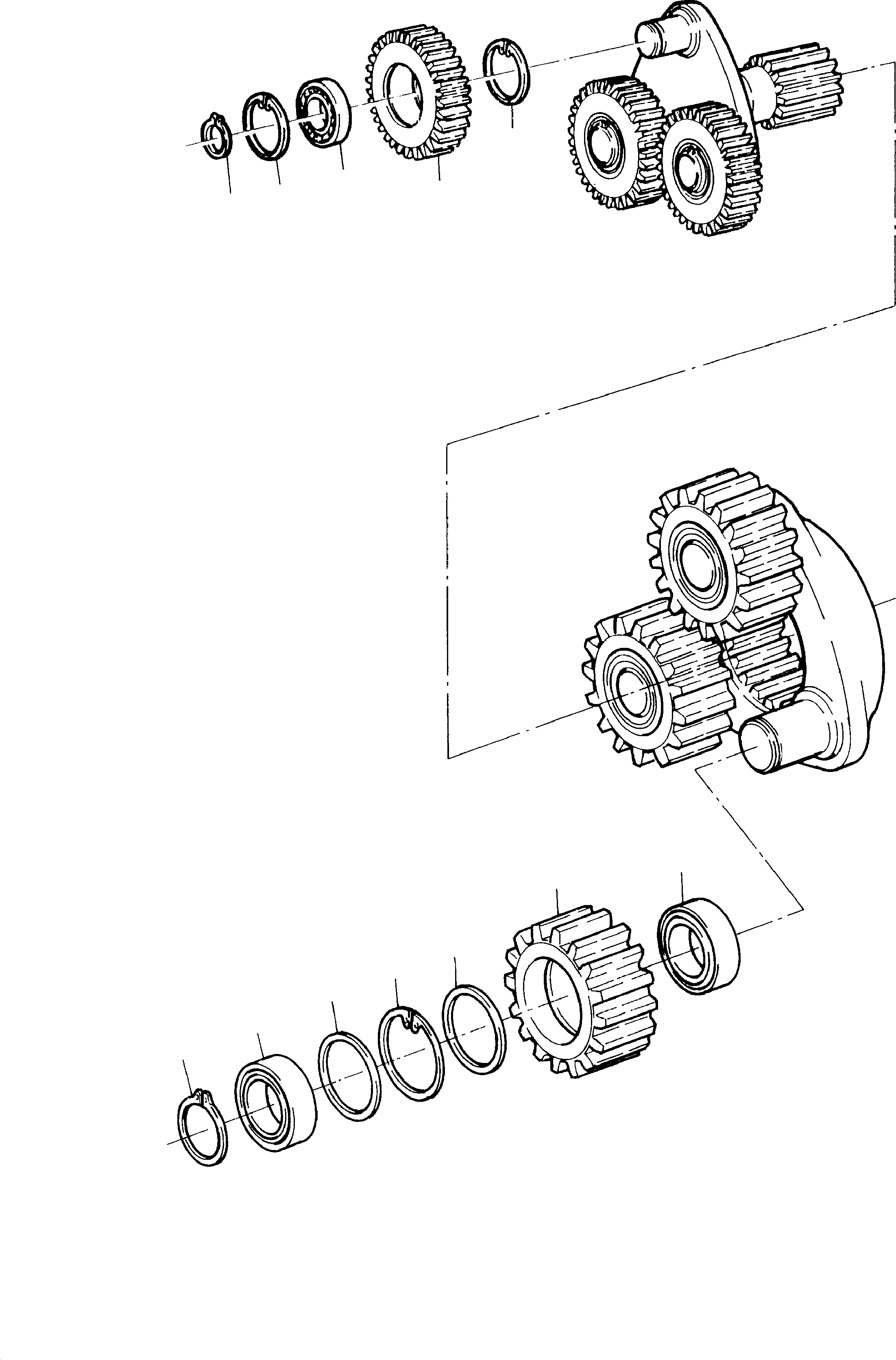 Komatsu parts book diagram for H65 26051: SLEW GEAR BOX