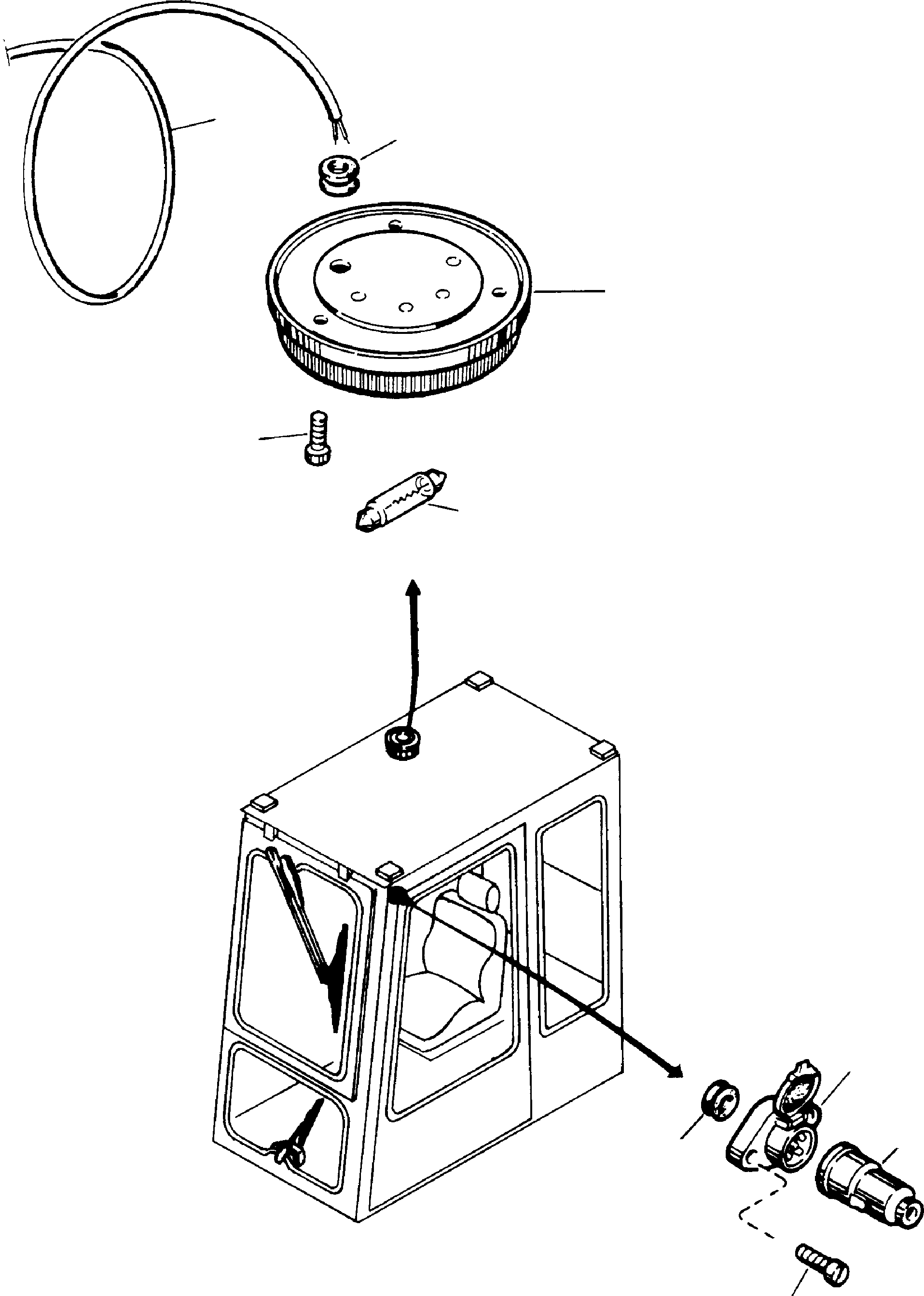 Komatsu parts book diagram for H65 26051: LIGHTING EQUIPMENT - DRIVER'S CAB