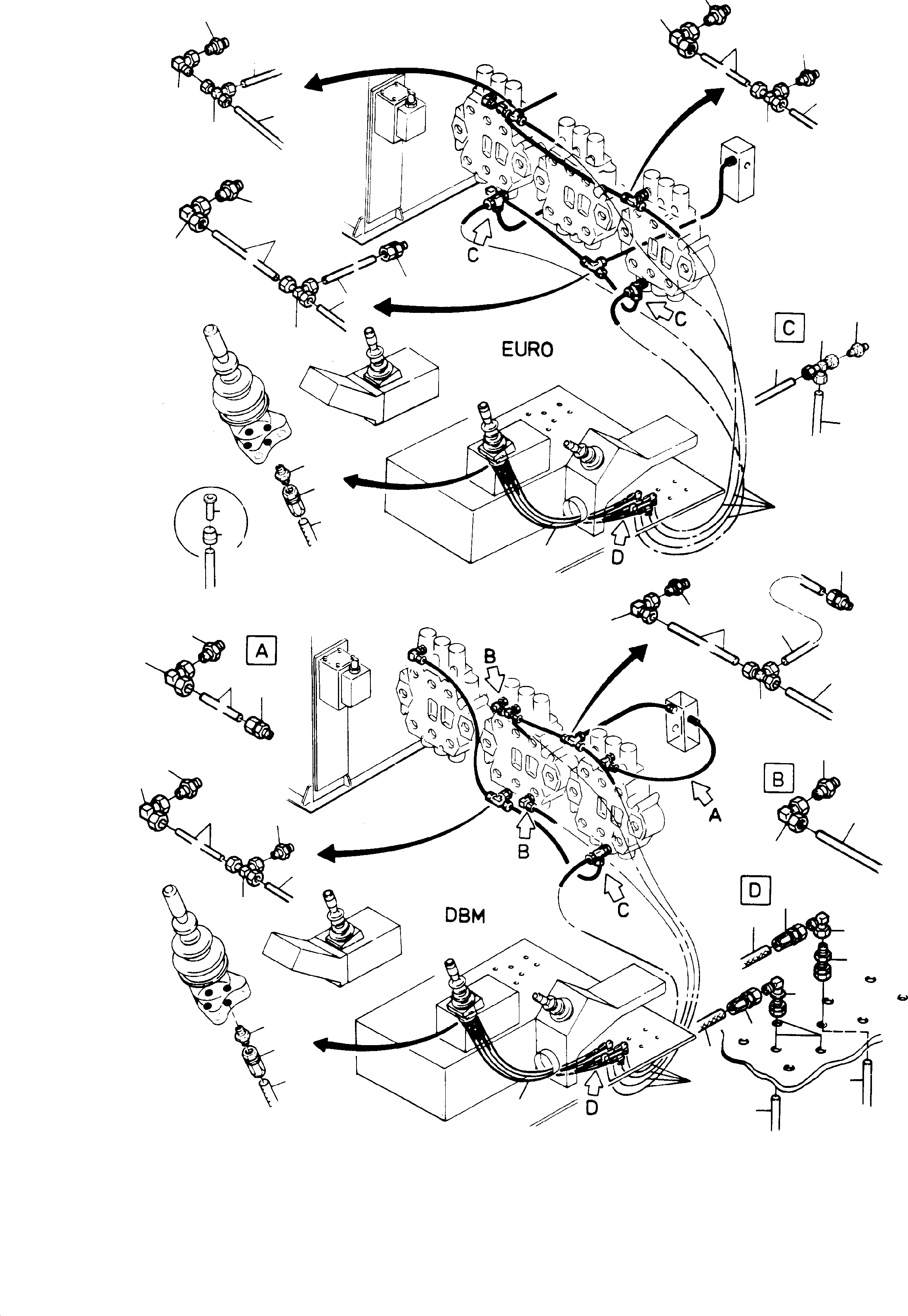 Komatsu parts book diagram for H65 26051: CONTROL LINES - PILOTOIL UNIT, L.H.