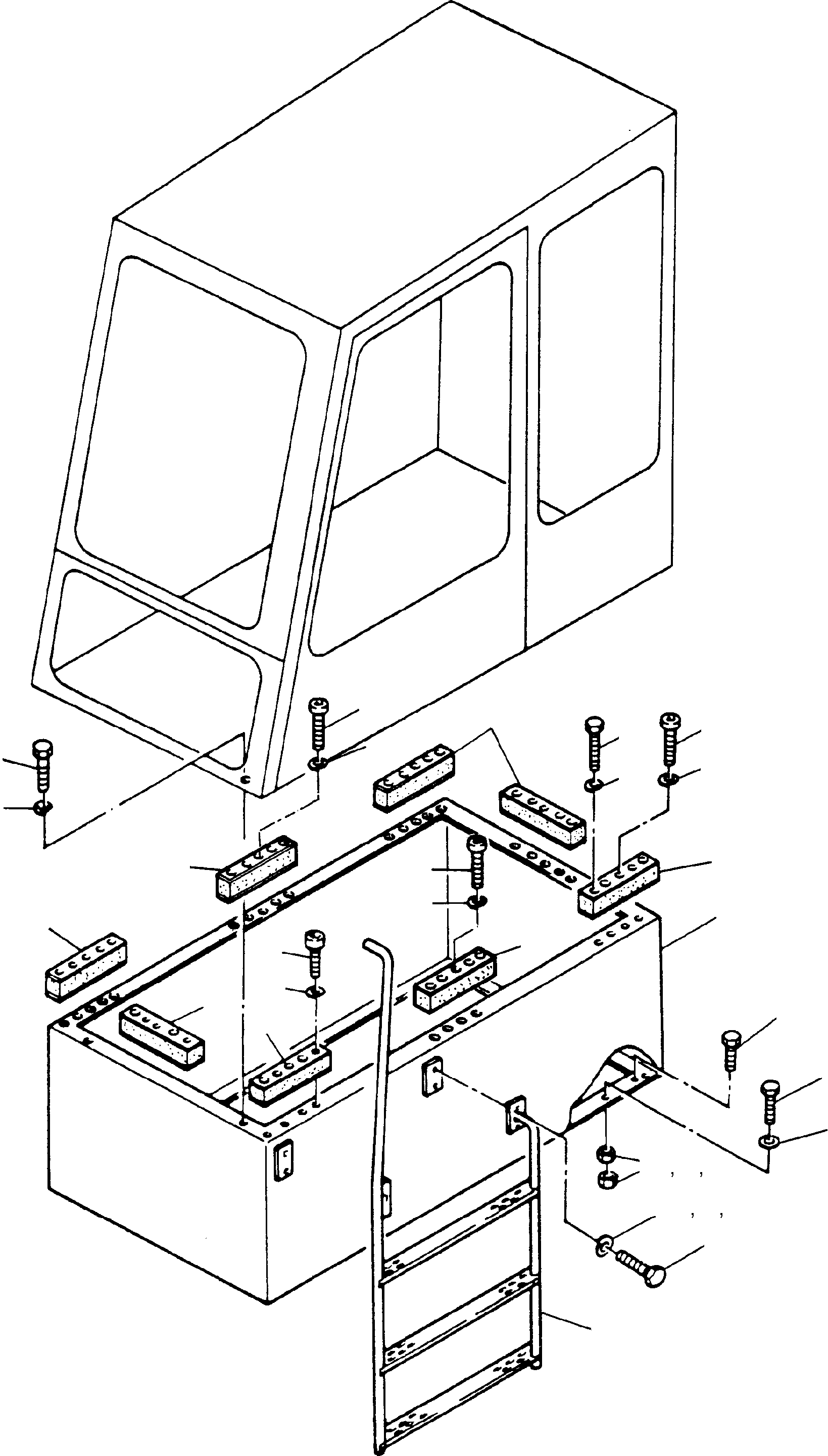Komatsu parts book diagram for H65 26051: MOUNTING PARTS, DRIVER'S CAB