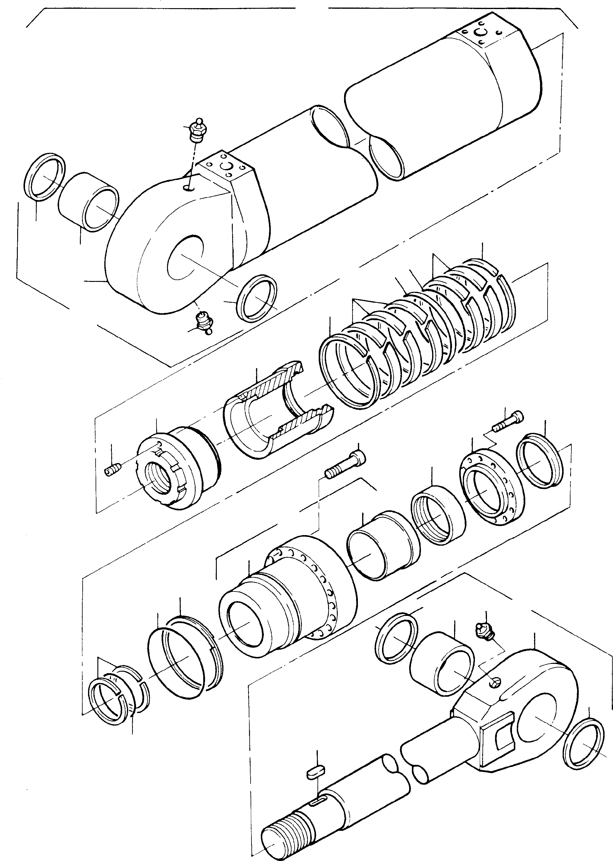 Komatsu parts book diagram for H65 26051: HYDRAULIC CYLINDER