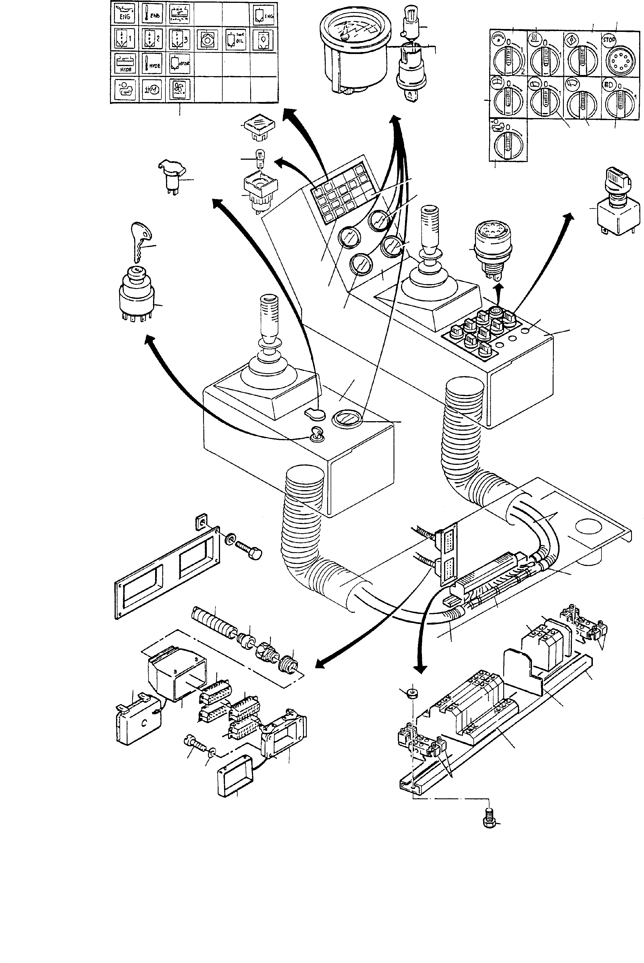 Komatsu parts book diagram for H65 26051: INSTRUMENTS AT CONTROLBOX