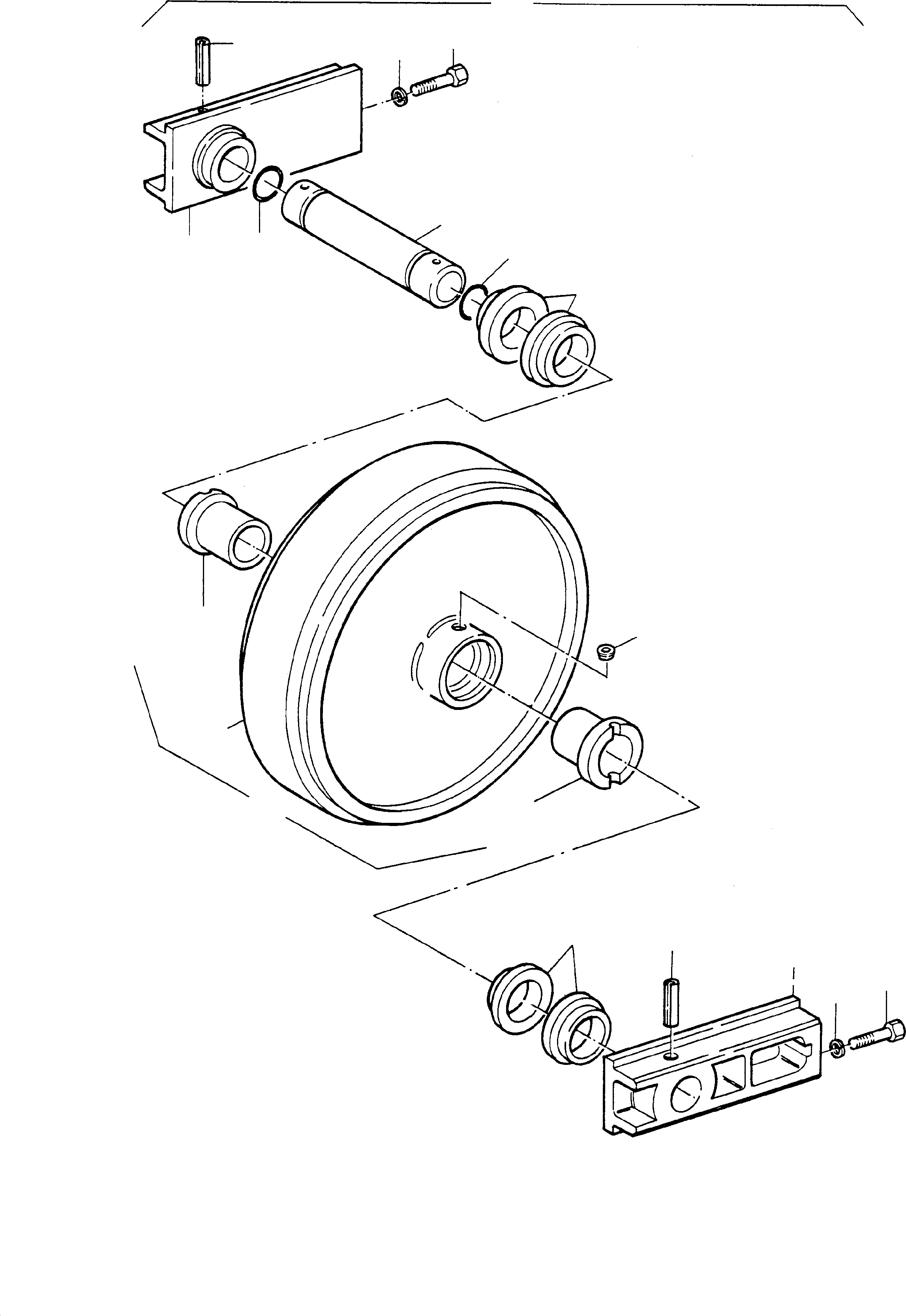 Komatsu parts book diagram for H65 26051: IDLER ASSY. WITH FORK
