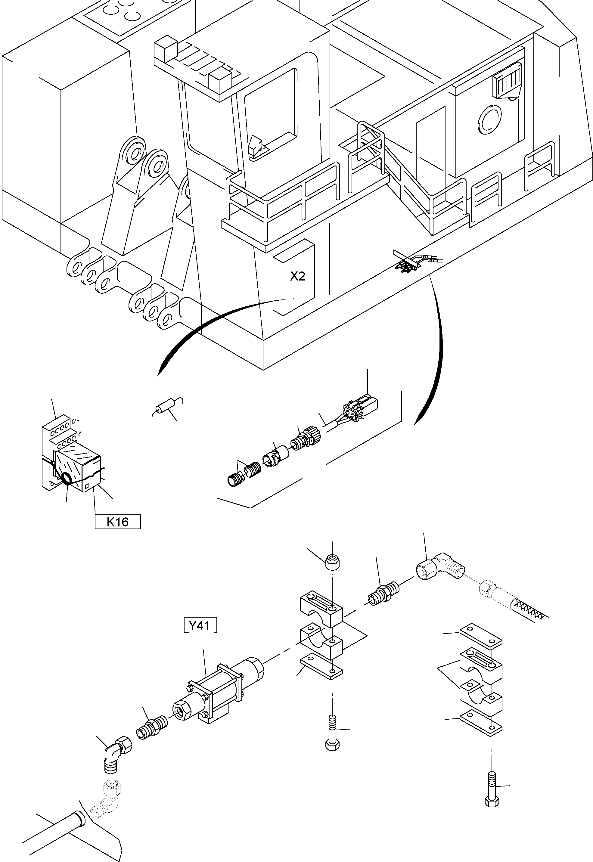 Komatsu parts book diagram for PC3000-6 S/N 46151: FUEL LOCK-UP VALVE