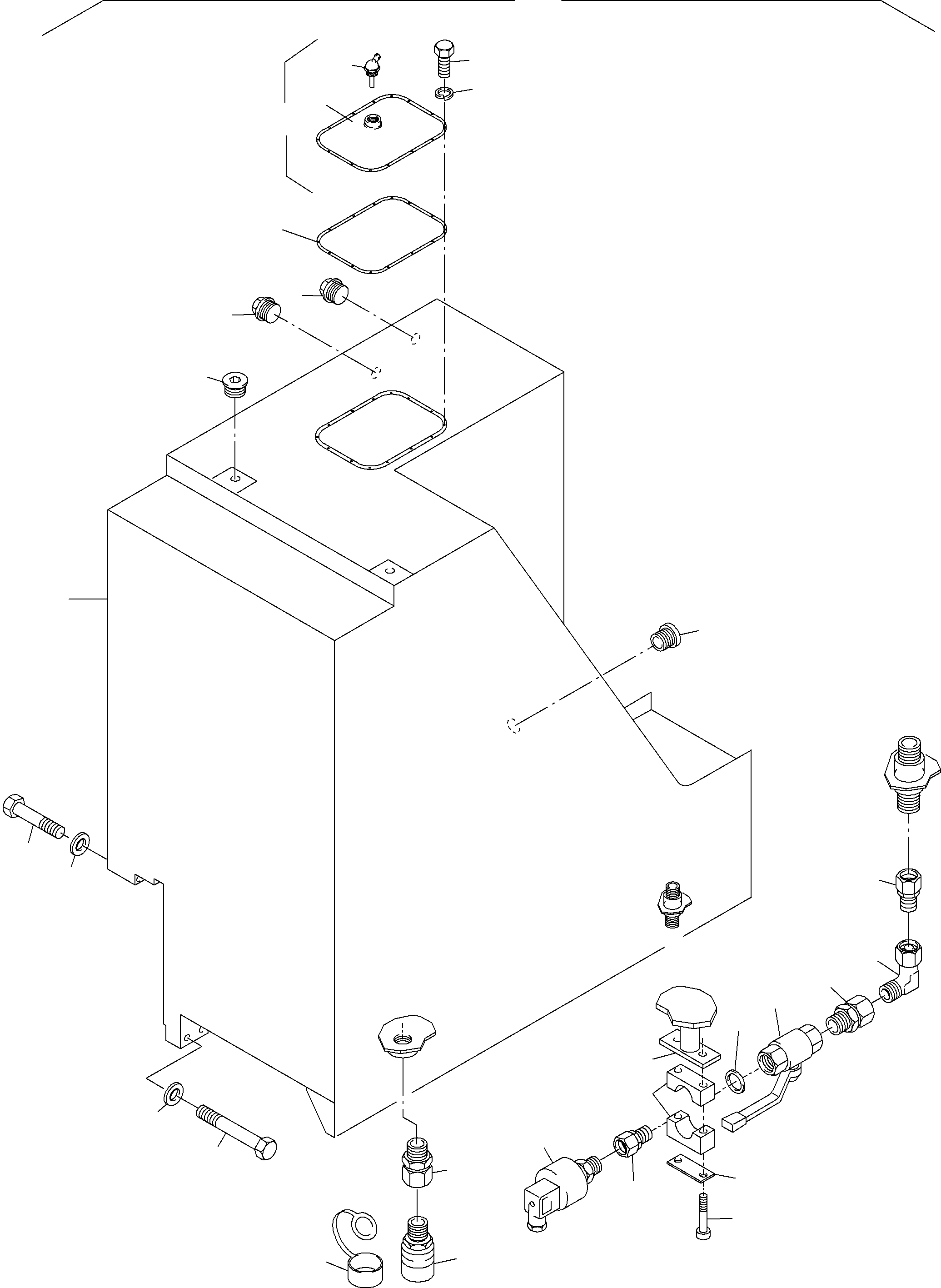 Komatsu parts book diagram for PC3000-6 S/N 46151: FUEL TANK