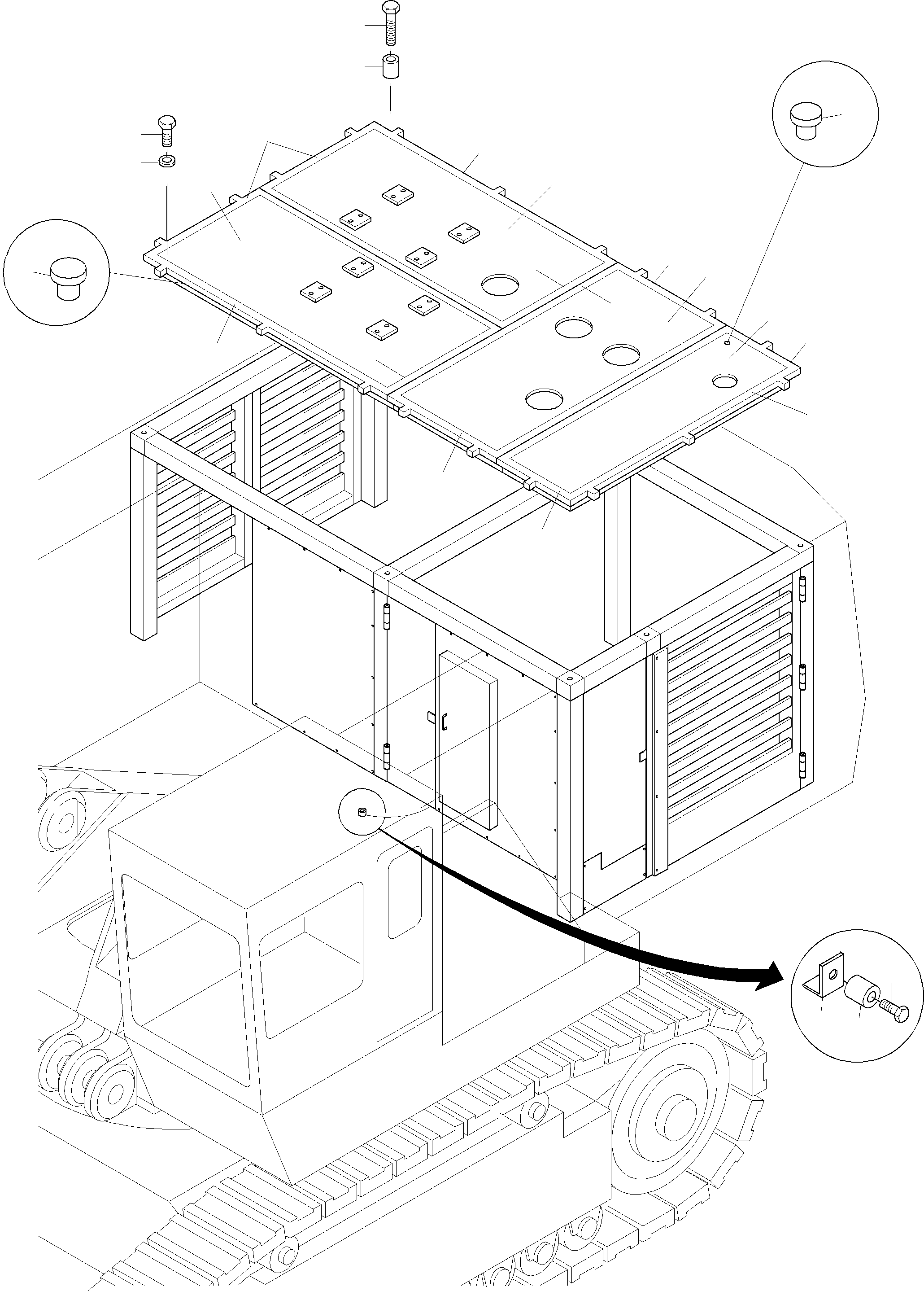 Komatsu parts book diagram for PC3000-6 S/N 46151: COVERING - ENGINE HOUSING