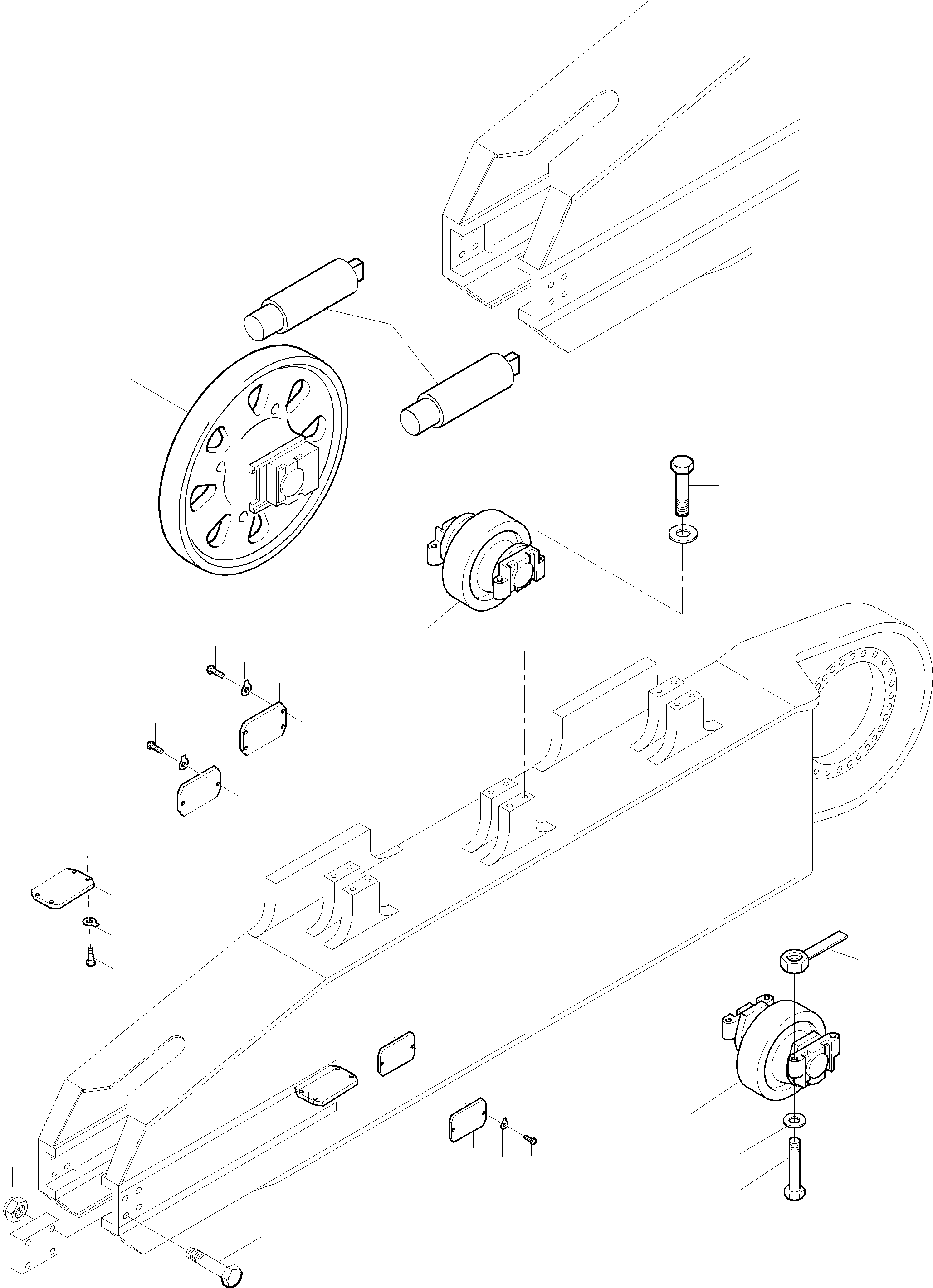 Komatsu parts book diagram for PC3000-6 S/N 46151: TRACK GROUP - IDLER PROTECTION