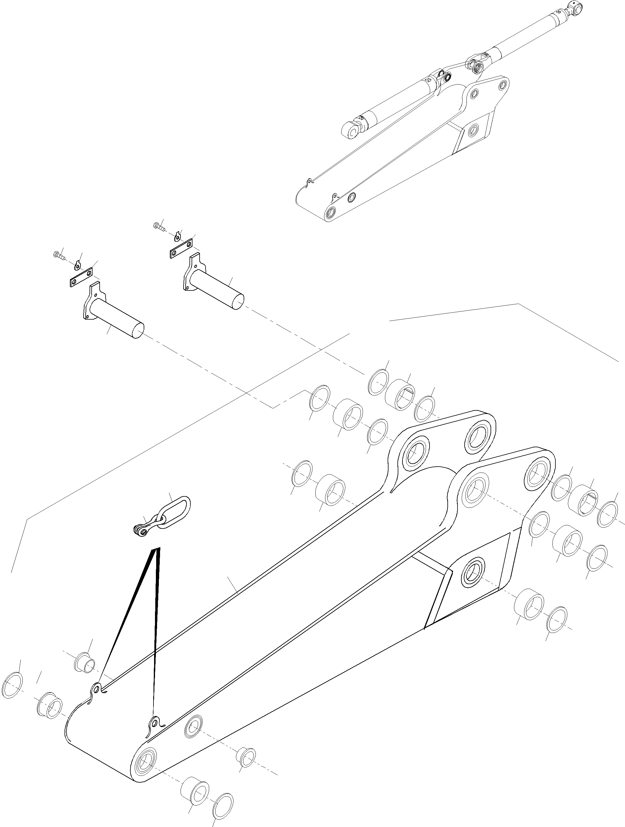Komatsu parts book diagram for PC3000-6 S/N 46151: BACKHOE  STICK 4,0M
