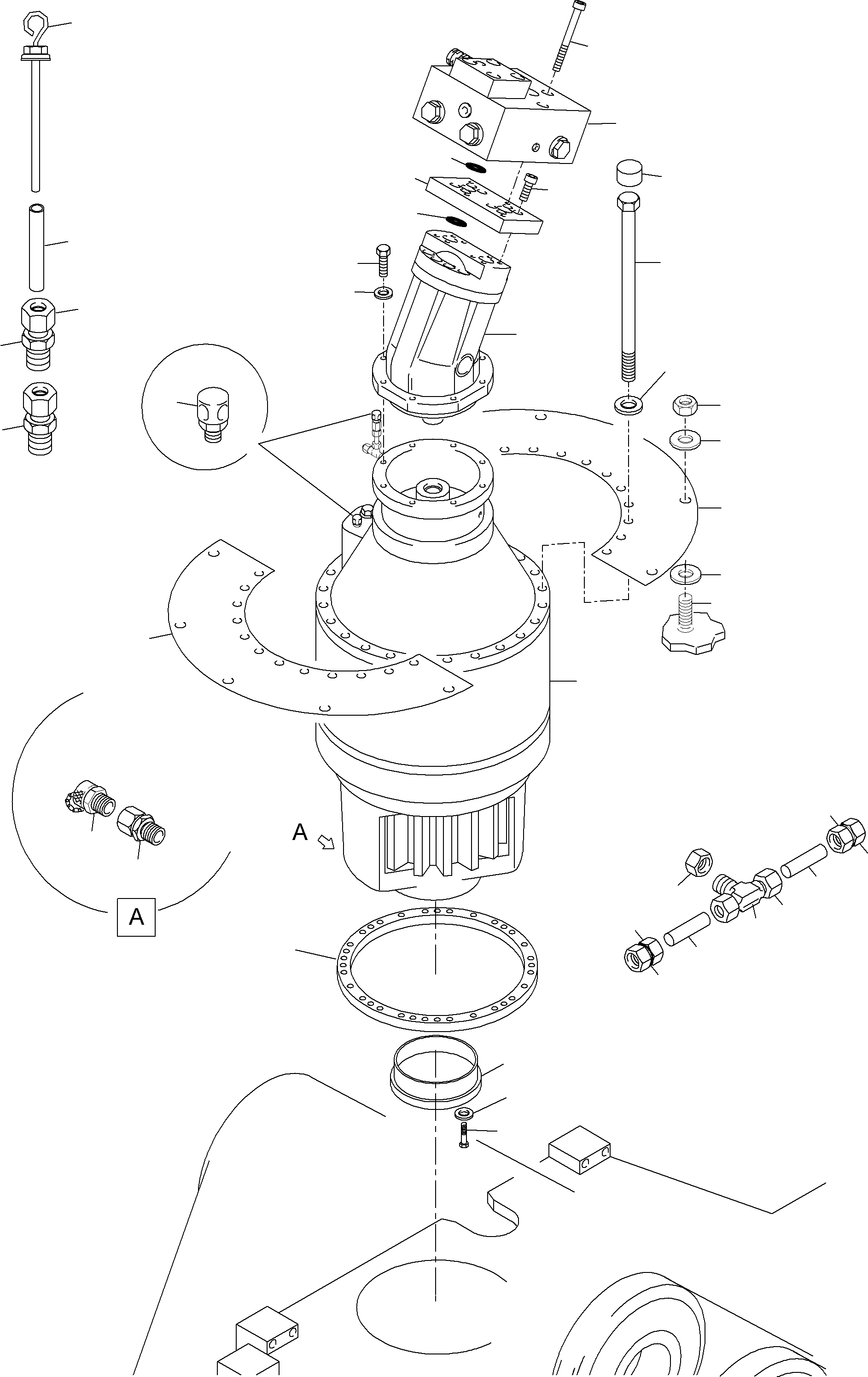 Komatsu parts book diagram for PC3000-6 S/N 46151: SLEW GEAR ARR.