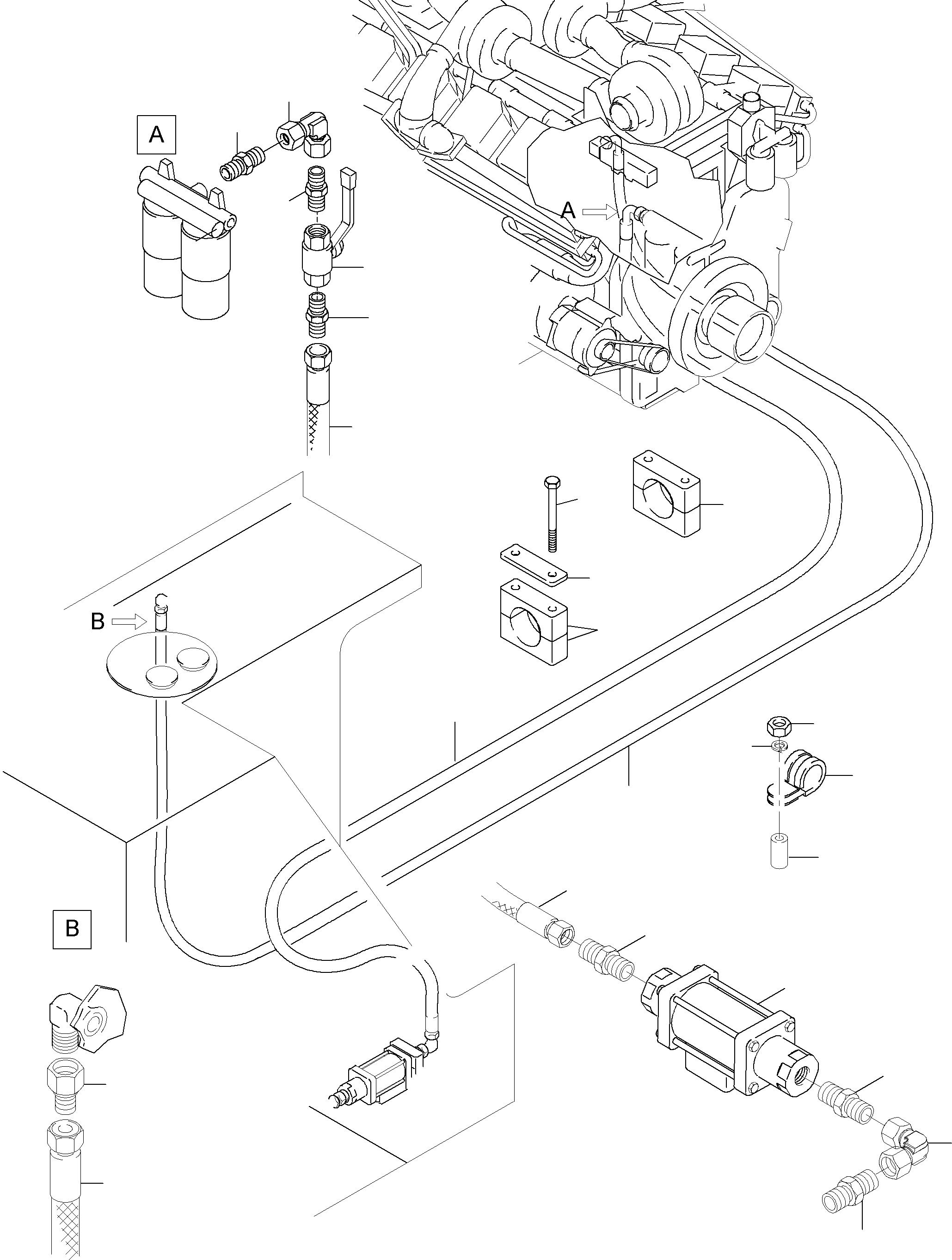 Komatsu parts book diagram for PC3000-6 S/N 46151: FUEL LINES