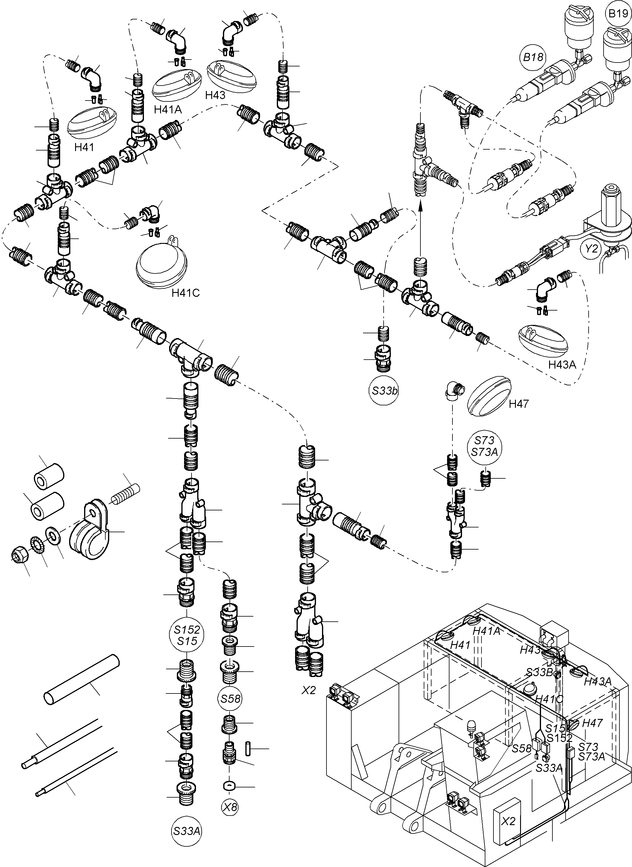 Komatsu parts book diagram for PC3000-6 S/N 46151: LIGHTING EQUIPMENT