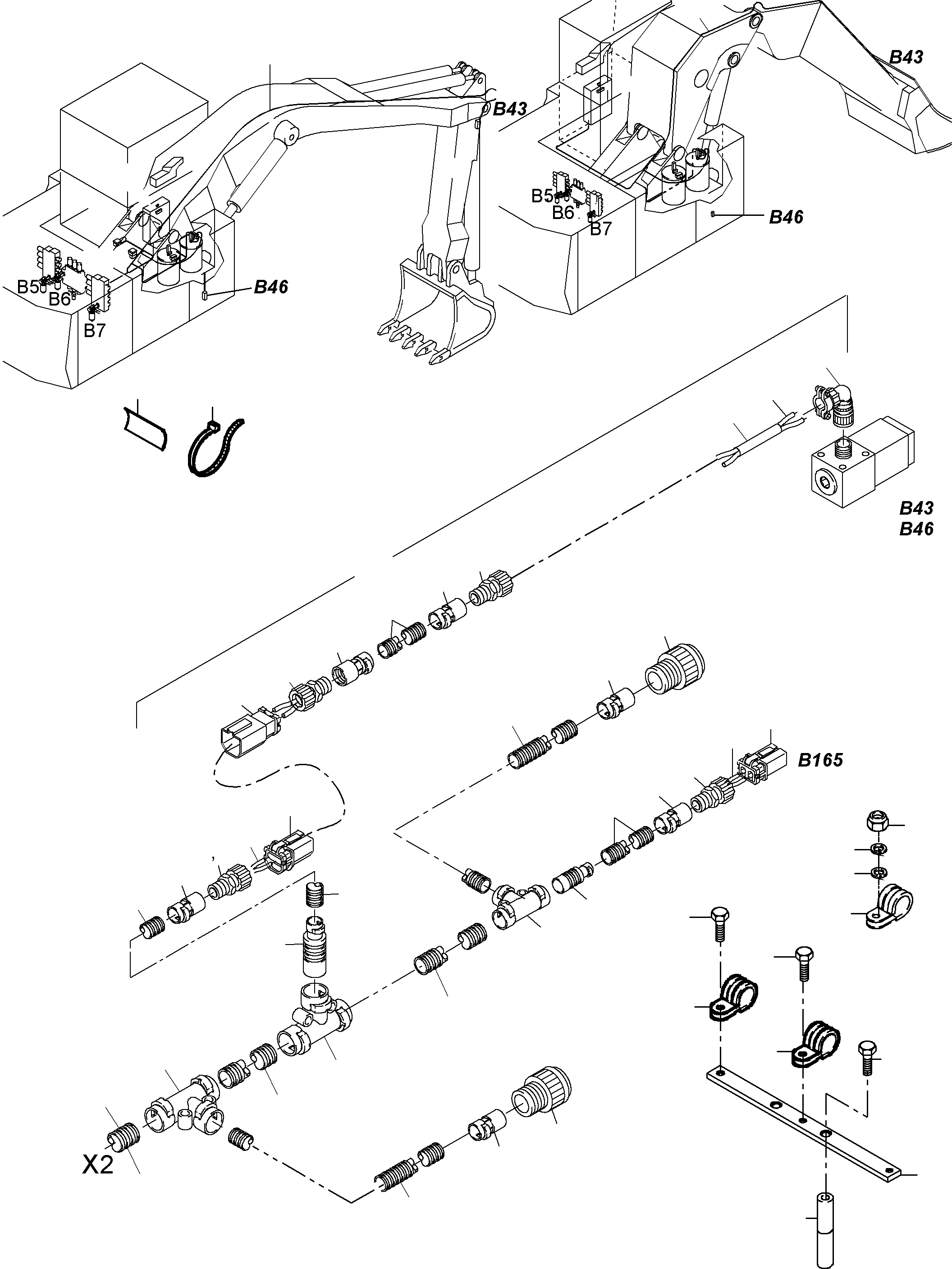 Komatsu parts book diagram for PC3000-6 S/N 46151: ELECTR. PARTS