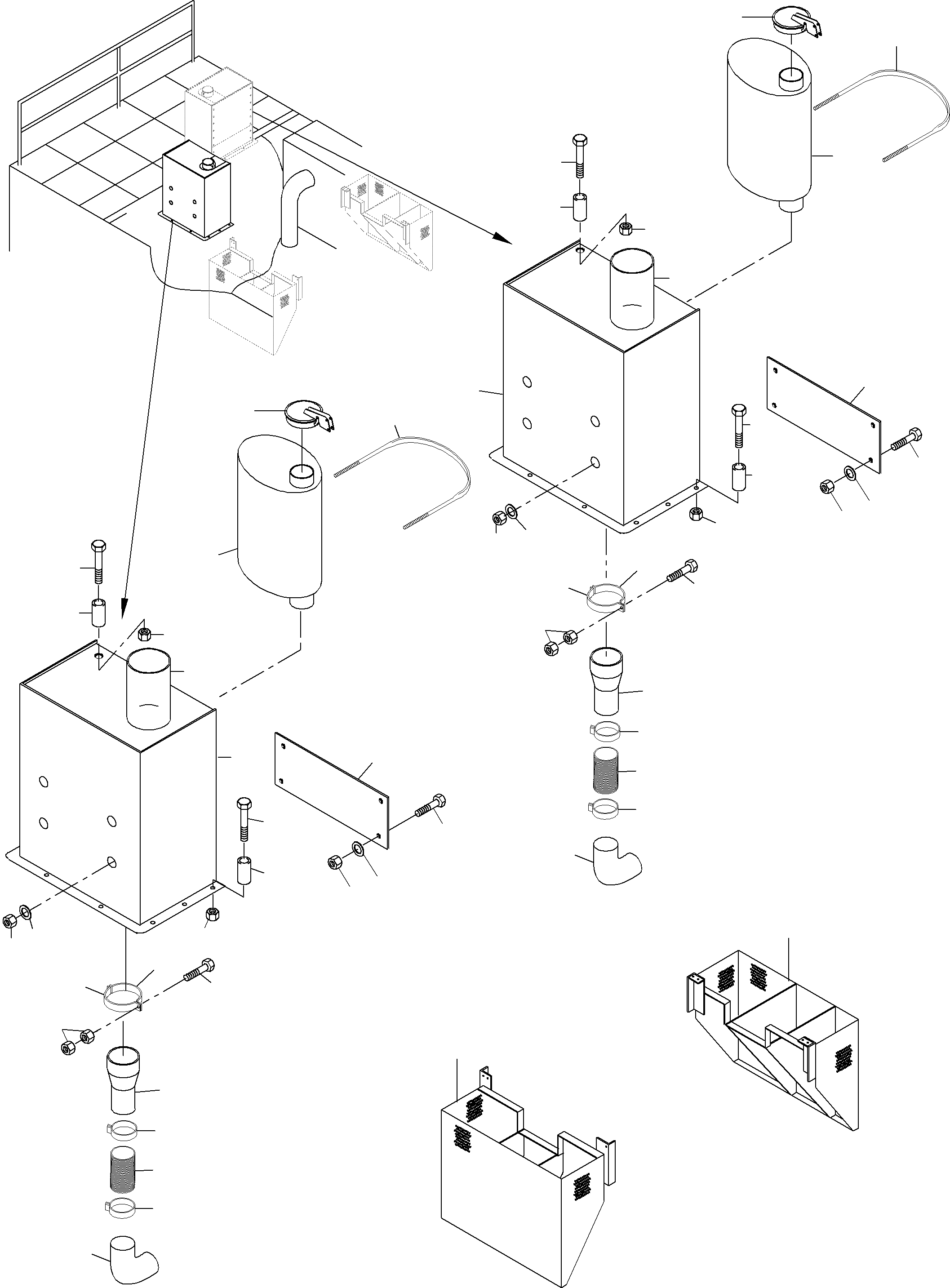 Komatsu parts book diagram for PC3000-6 S/N 46151: EXHAUST SYSTEM
