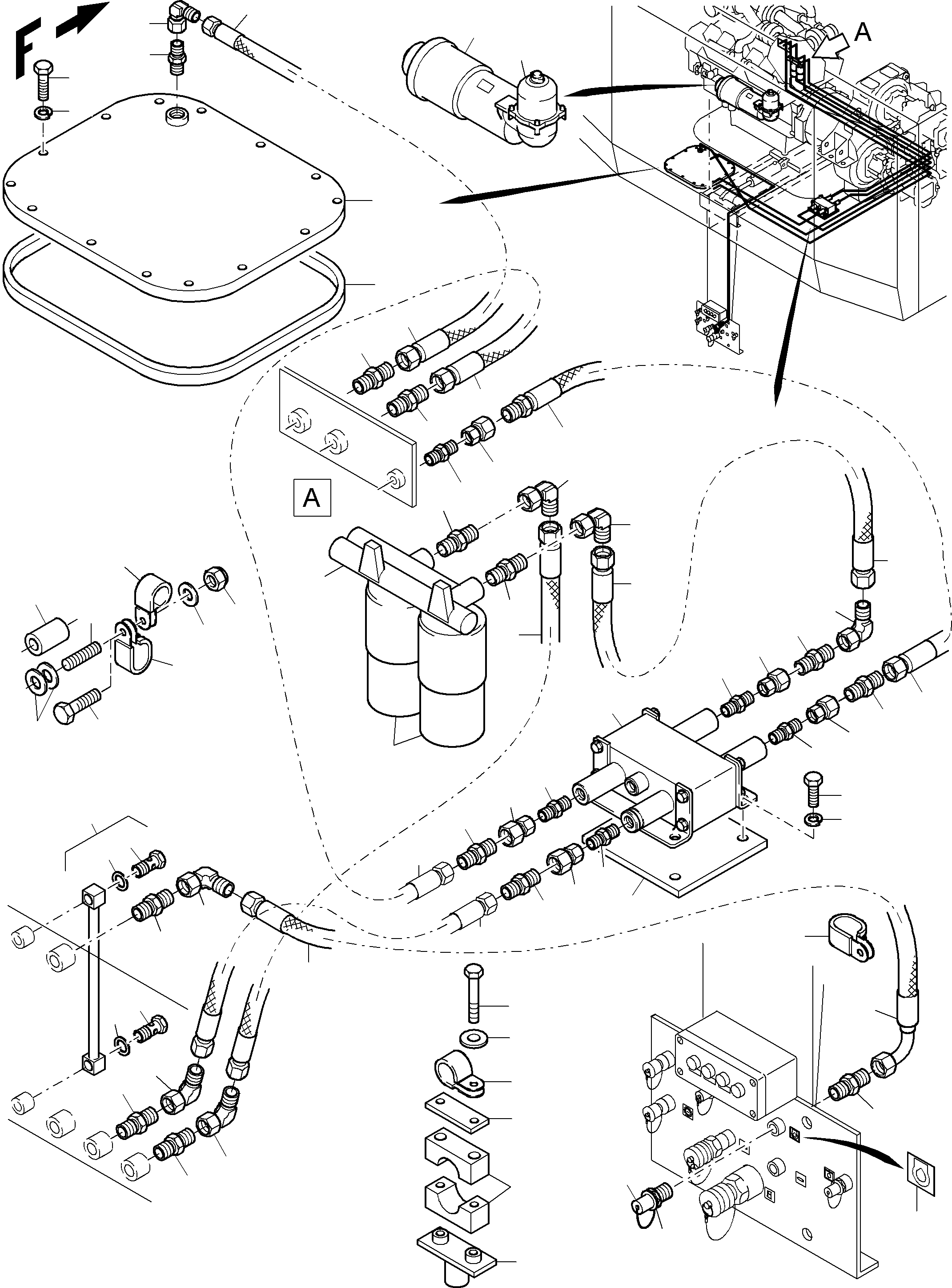 Excavators Mining Komatsu / PC3000-6 S/N 46152(g46152) / Lines for Feed Pump - Engine Oil(485-1223a : 485-1223a)