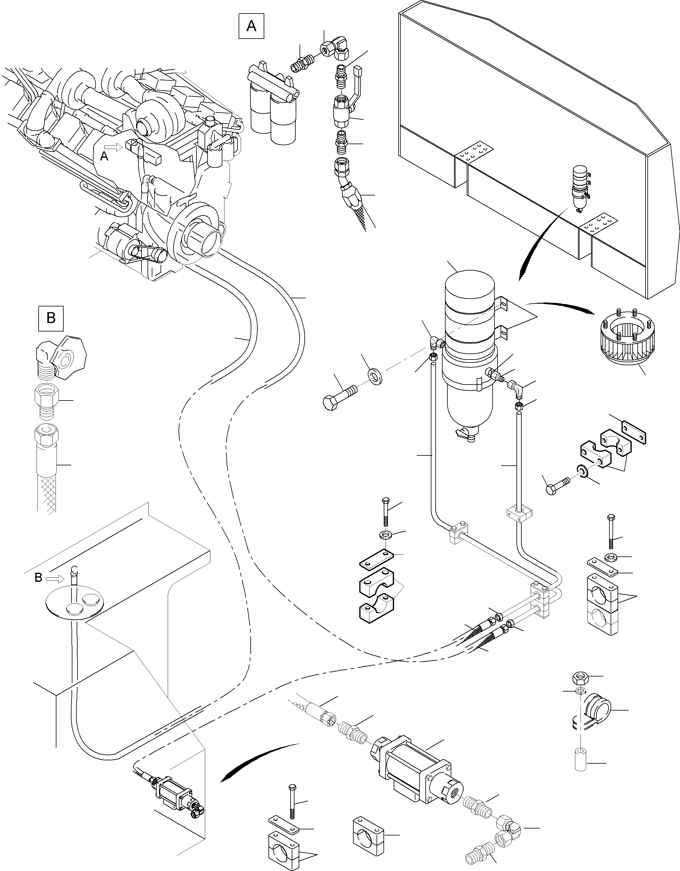 Excavators Mining Komatsu / PC3000-6 S/N 46152(g46152) / Fuel Lines with Separator(485-1290a : 485-1290a)