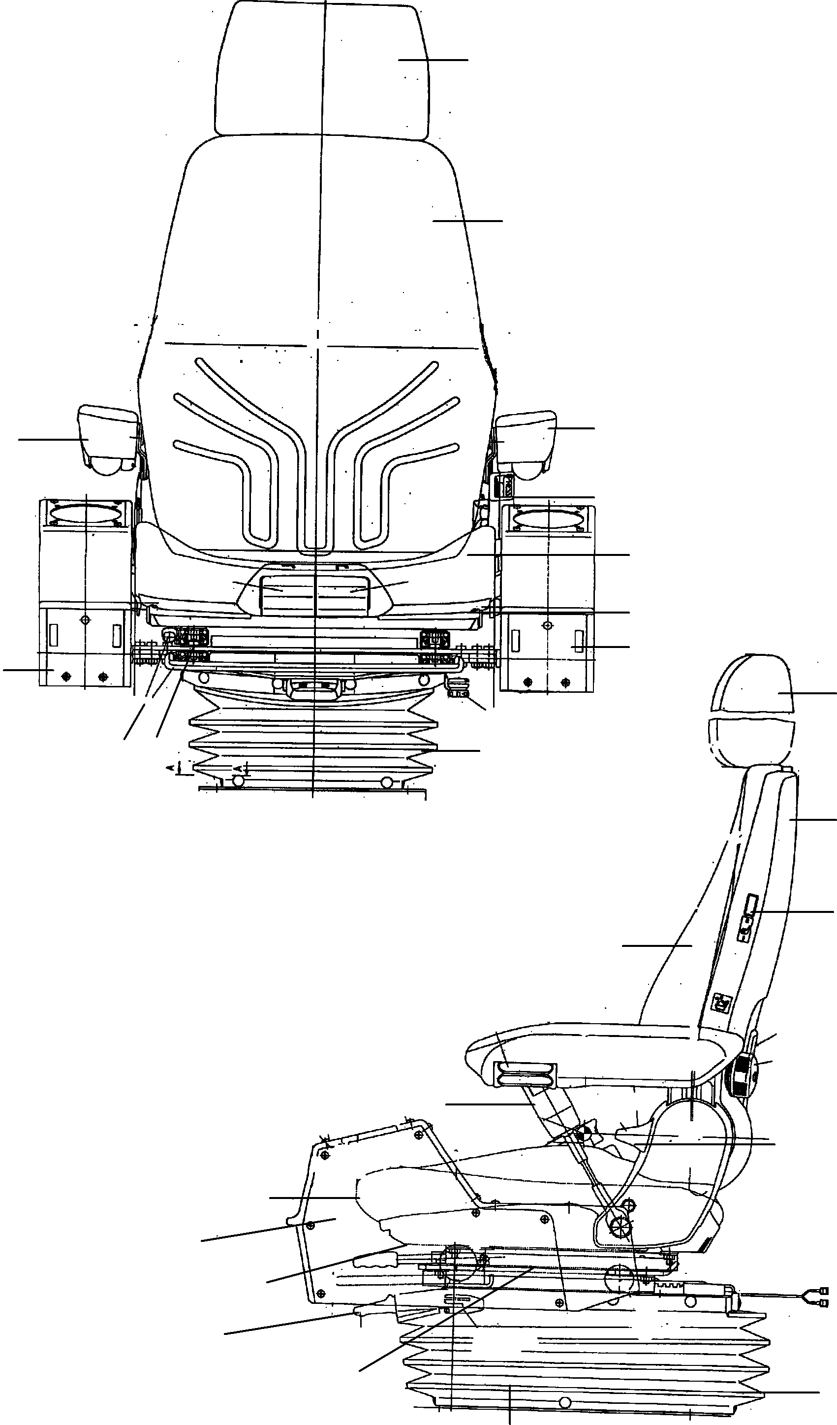 Komatsu parts book diagram for PC3000-6 S/N 46165: OPERATOR'S SEAT