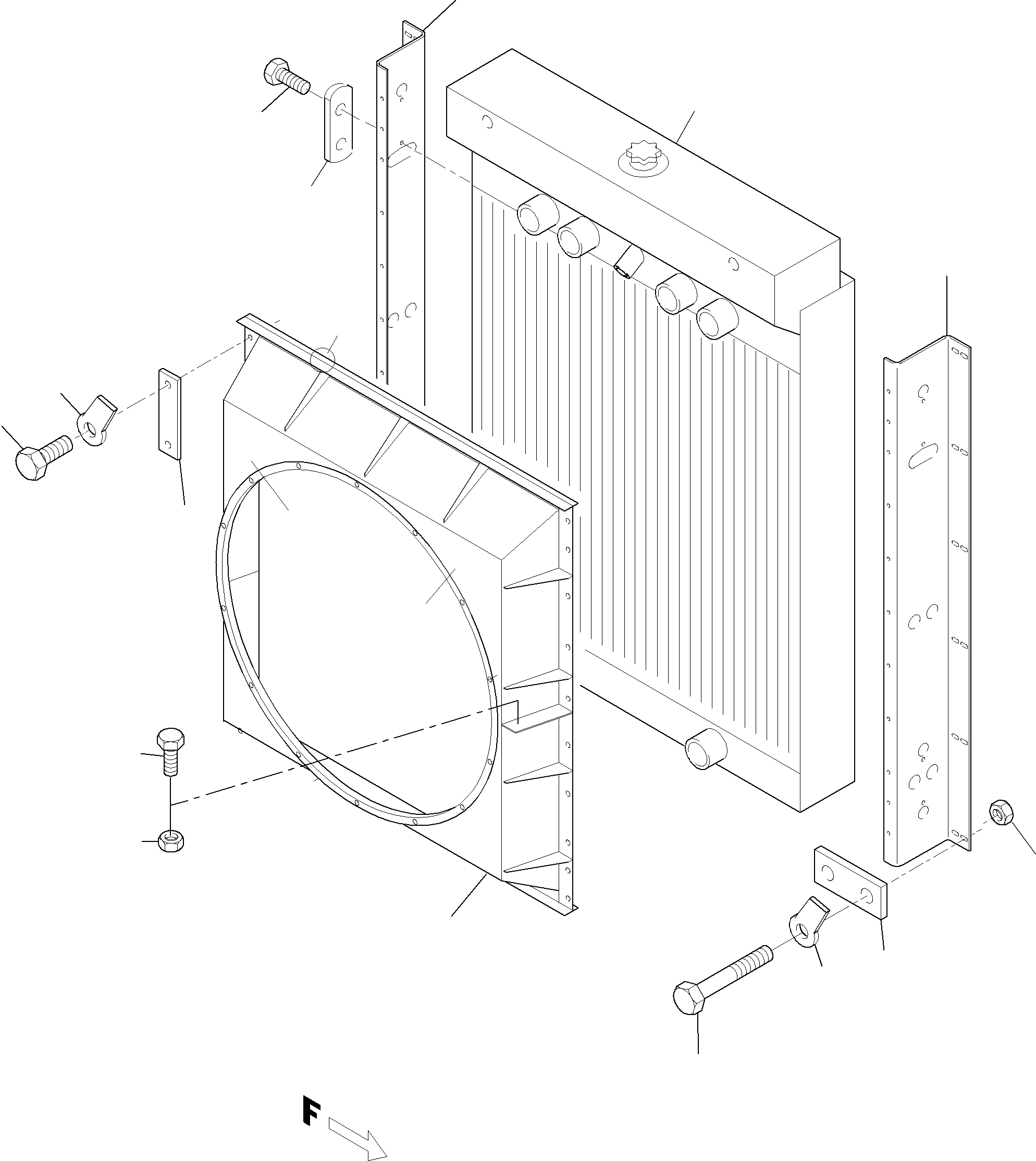 Komatsu parts book diagram for PC3000-6 S/N 46165: RADIATOR ARR.