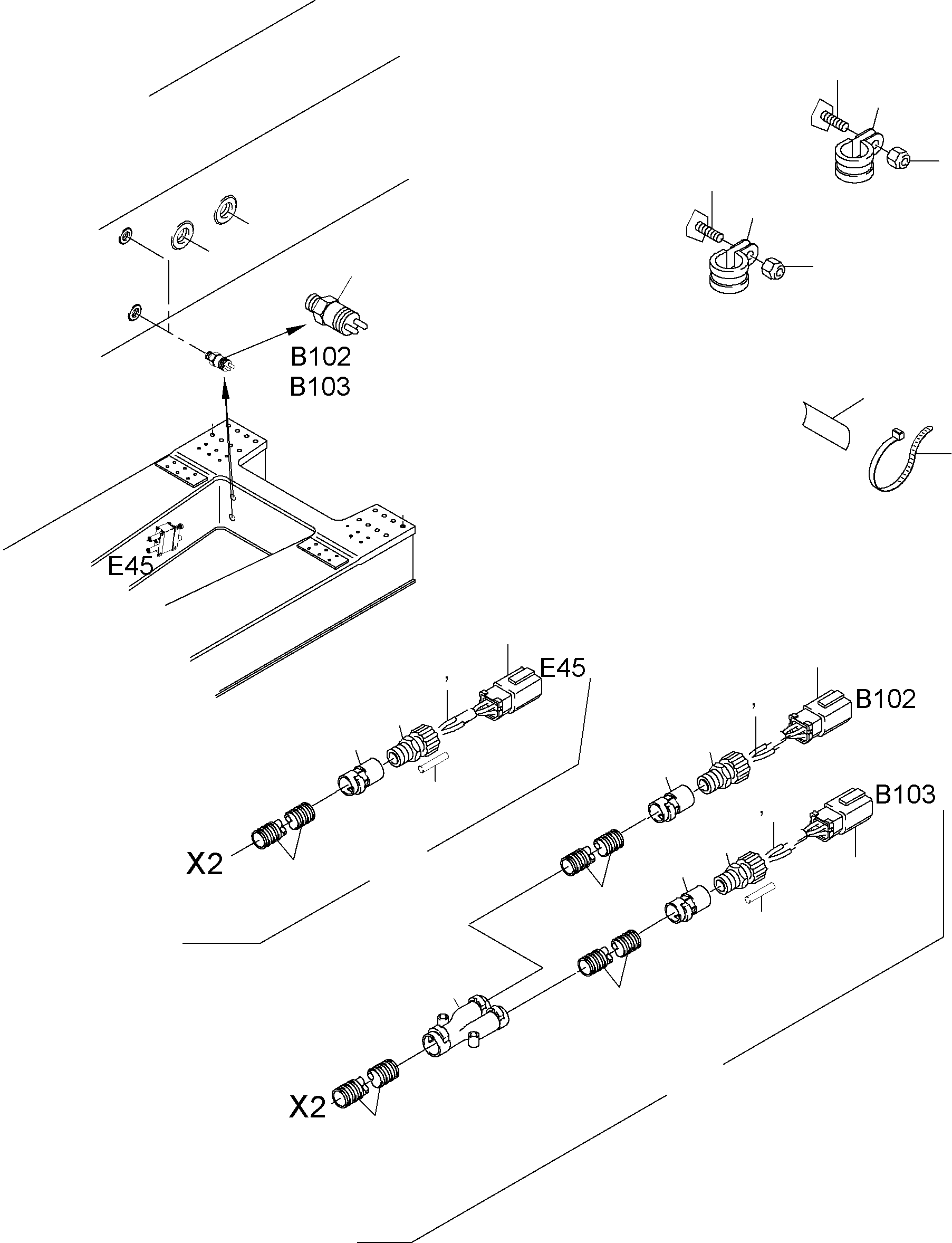 Komatsu parts book diagram for PC3000-6 S/N 46165: ELECTR. PARTS ENGINE OIL