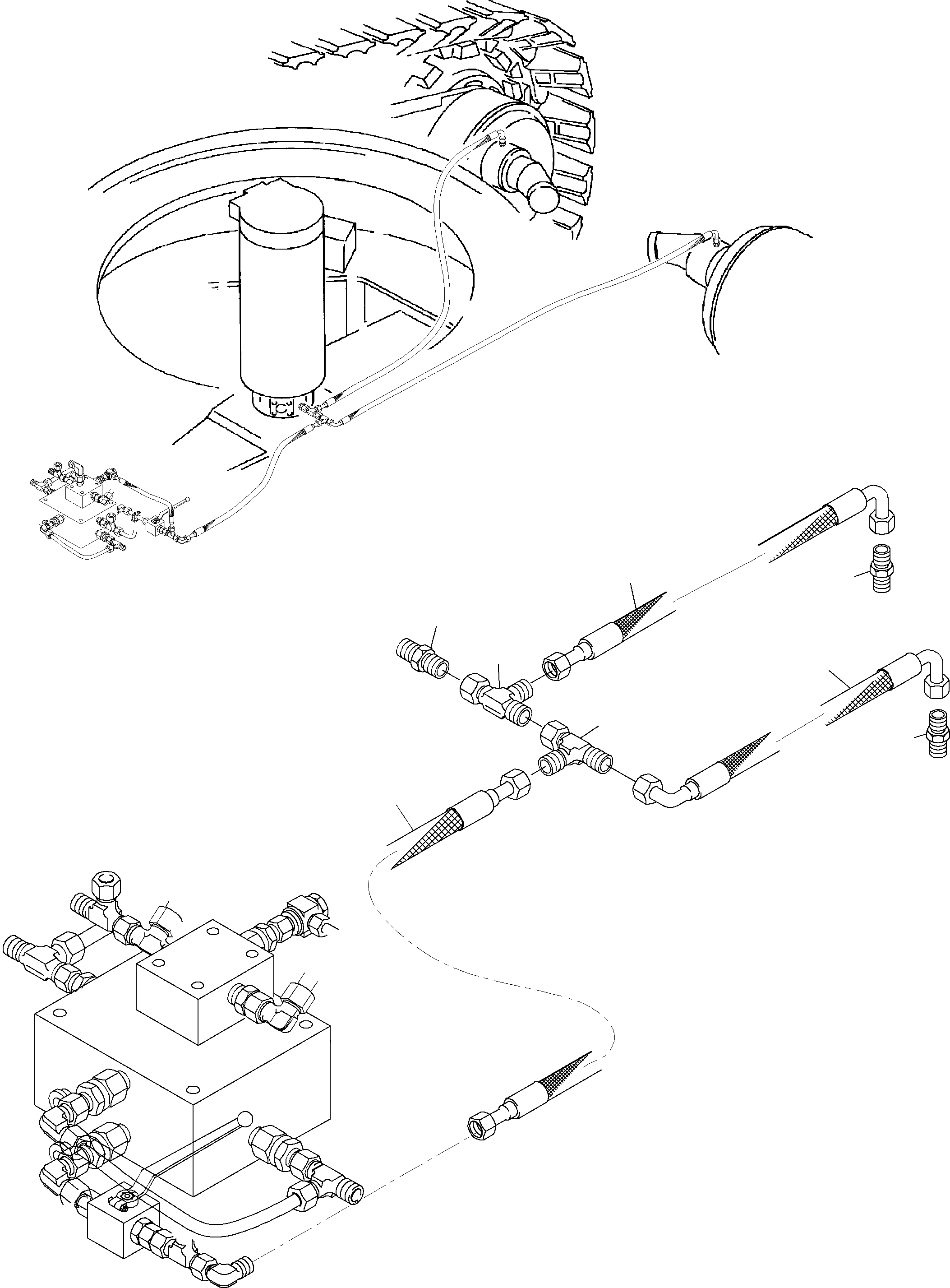 Komatsu parts book diagram for PC3000-6 S/N 46165: PIPING - BRAKE
