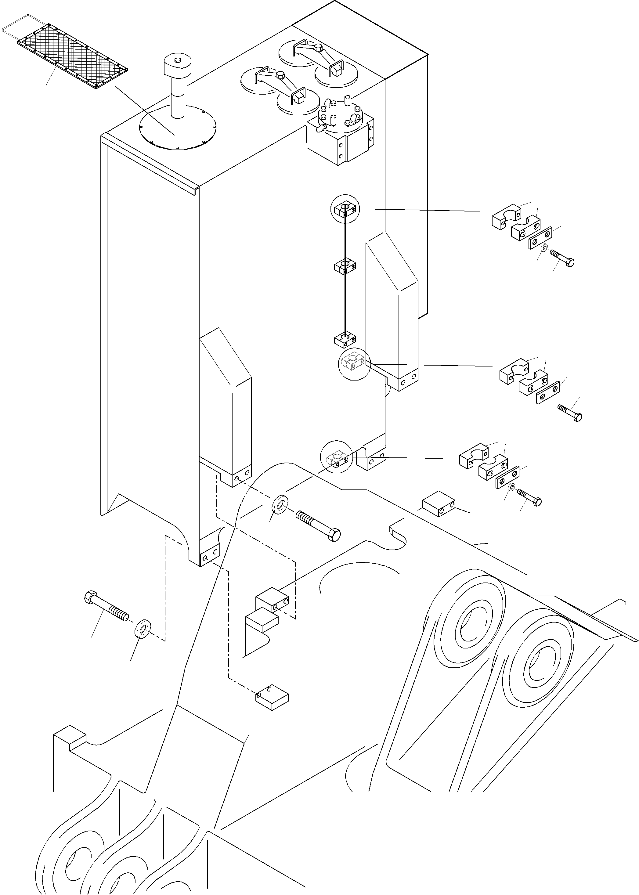 Komatsu parts book diagram for PC3000-6 S/N 46165: MAIN OIL TANK