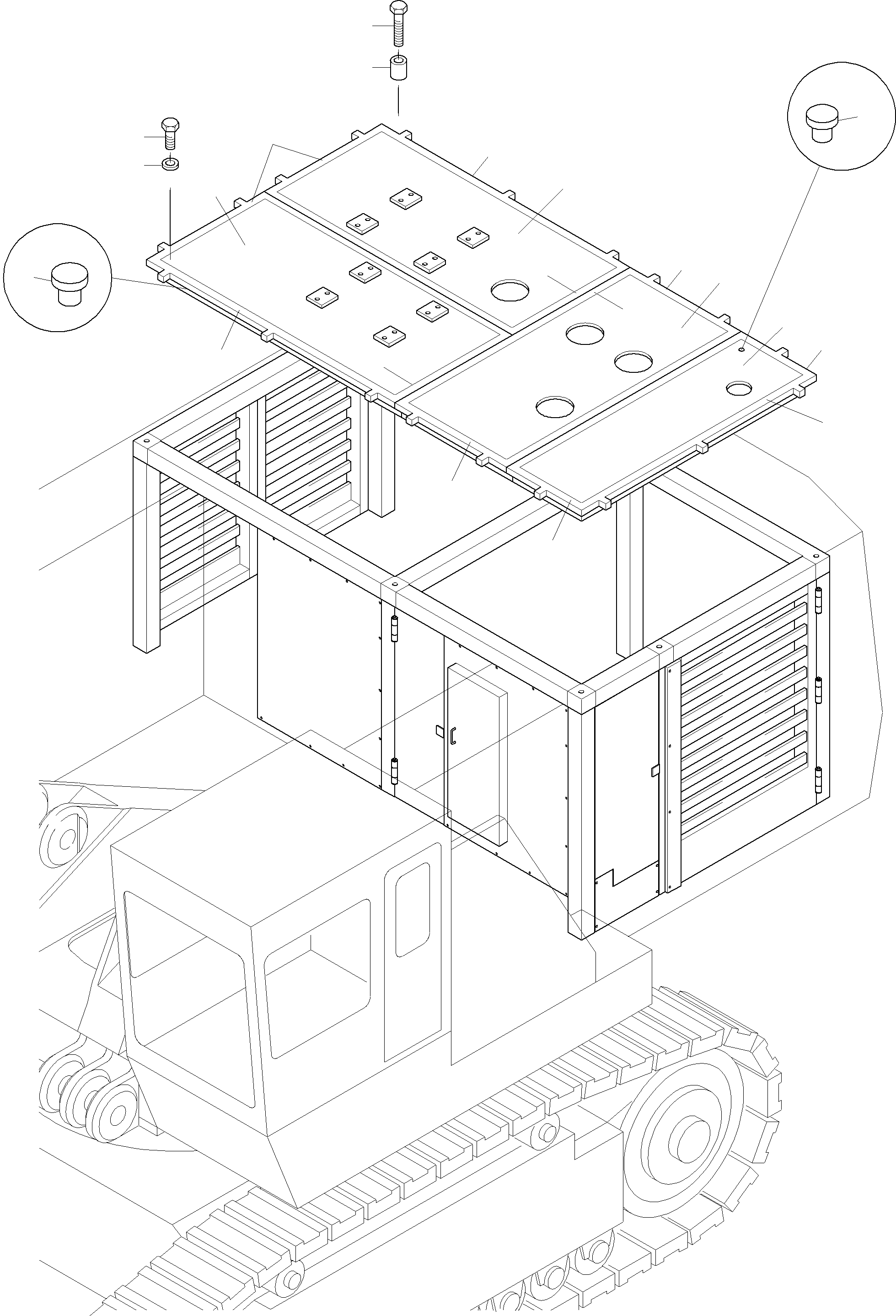 Komatsu parts book diagram for PC3000-6 S/N 46165: COVERING - ENGINE HOUSING